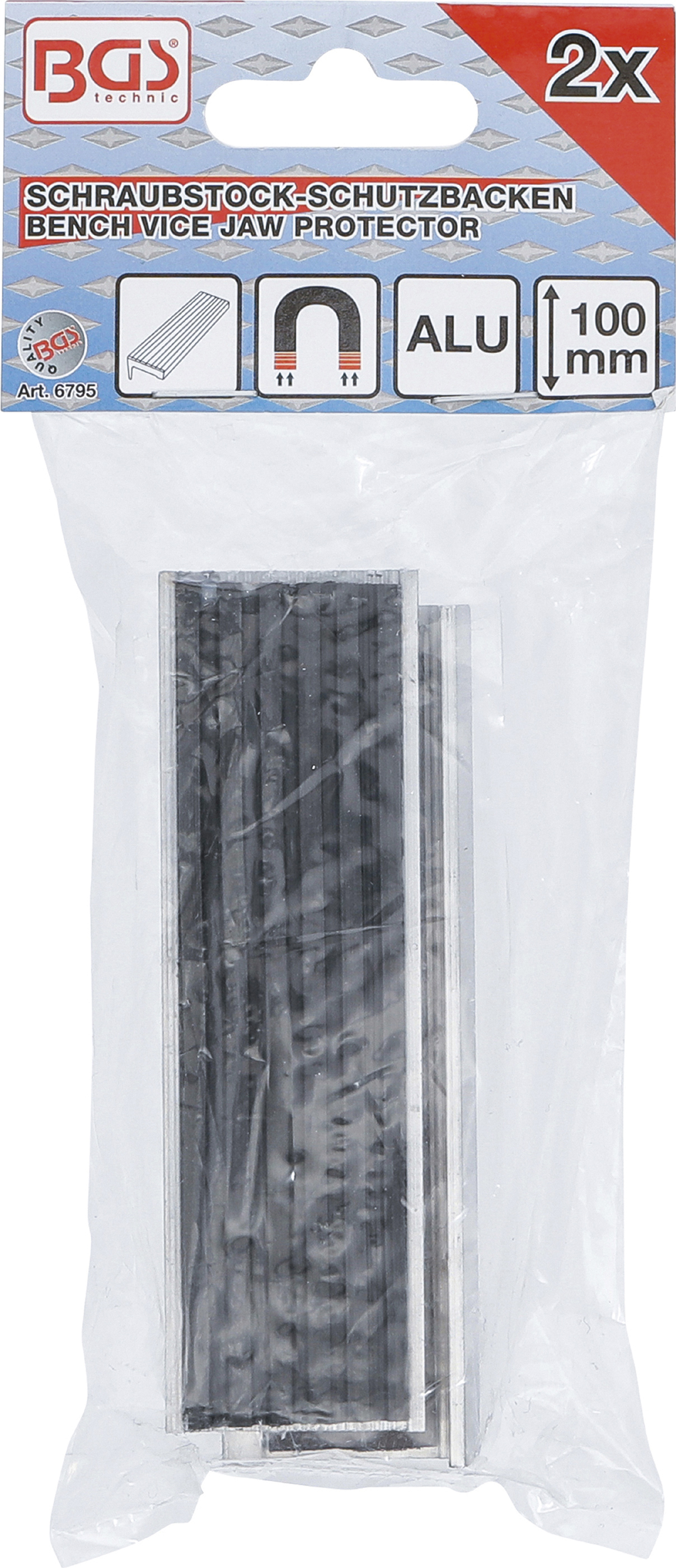 BGS Schraubstock-Schutzbacken | Aluminium | Breite 100 mm | 2-tlg.