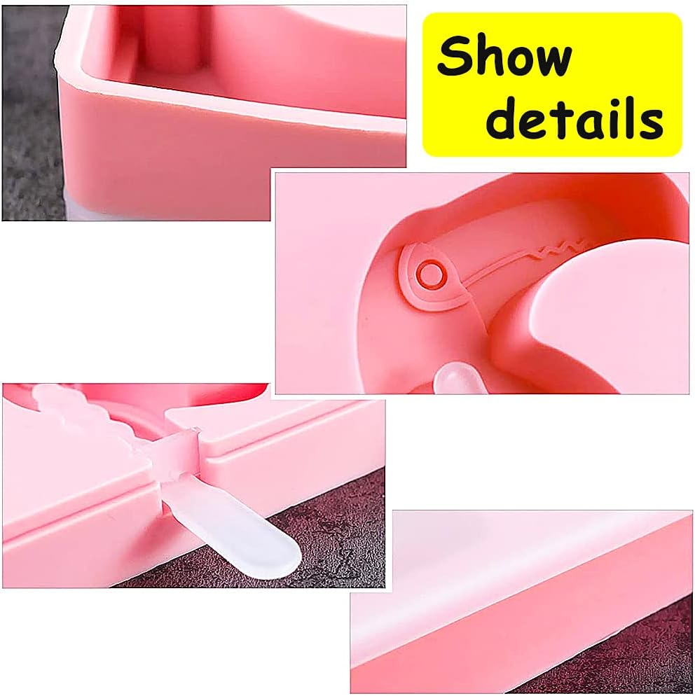 Eisformen Silikon, 3 Stück Popsicle Formen Set Eisformen Silikon-Form Starter Ice Pop Molds Wiederverwendbare Stiel Formen Handgefertigte DIY-Eisformen für Kinder Dessert Schokolade(38 Plastikstangen)