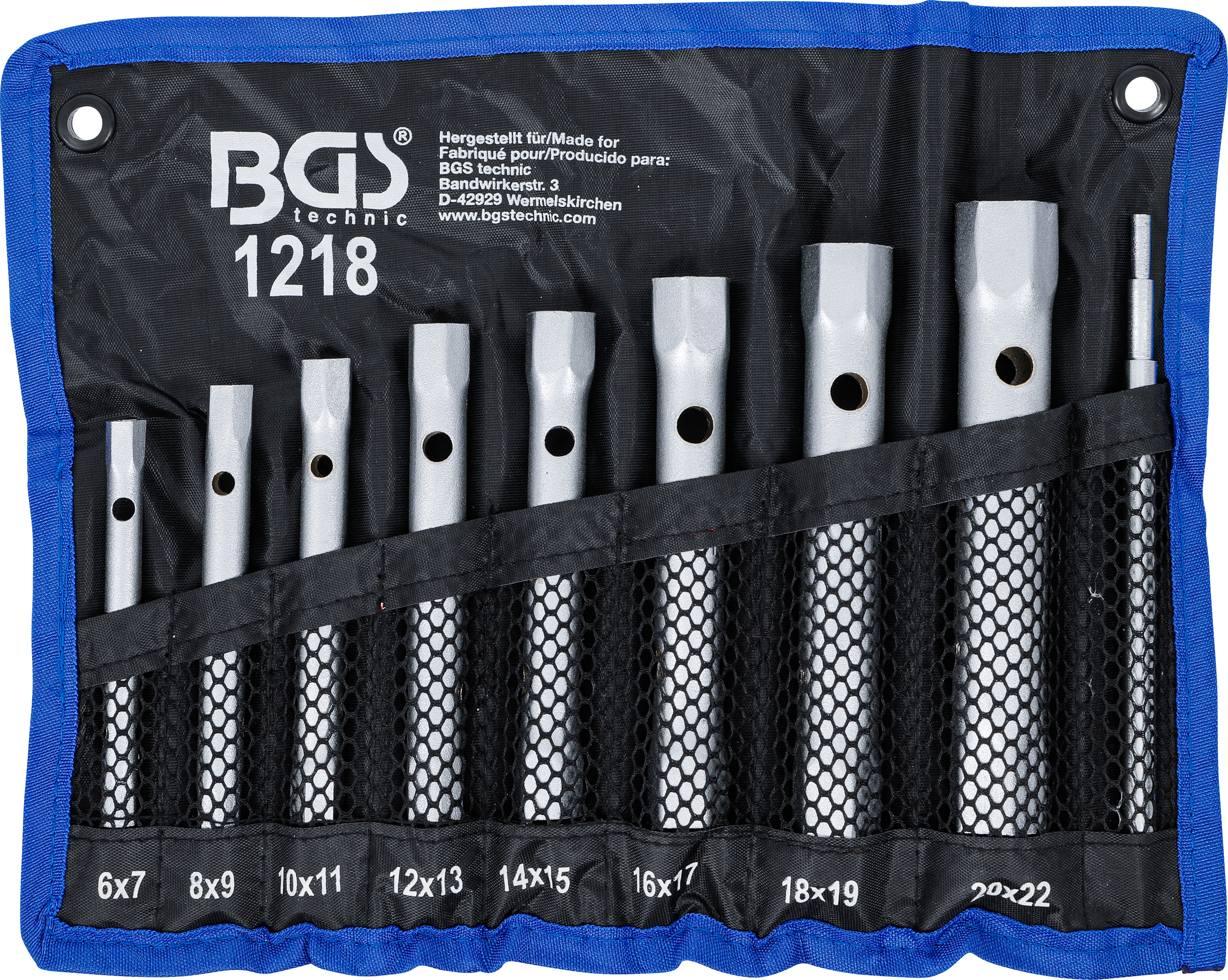 BGS Rohrsteckschlüssel-Satz | SW 6 x 7 - 20 x 22 mm | 9-tlg.