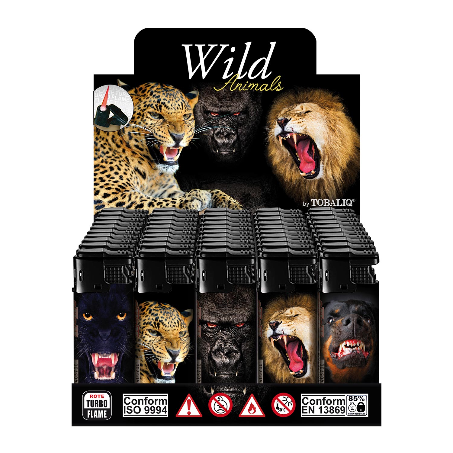 TobaliQ Turbo Feuerzeug Wild Animals