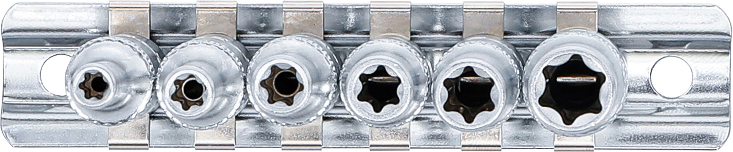 BGS Steckschlüssel-Einsatz-Satz E-Profil, tief | Antrieb innenvierkant 6,3 mm (1/4") | SW E4 - E10 | 6-tlg.