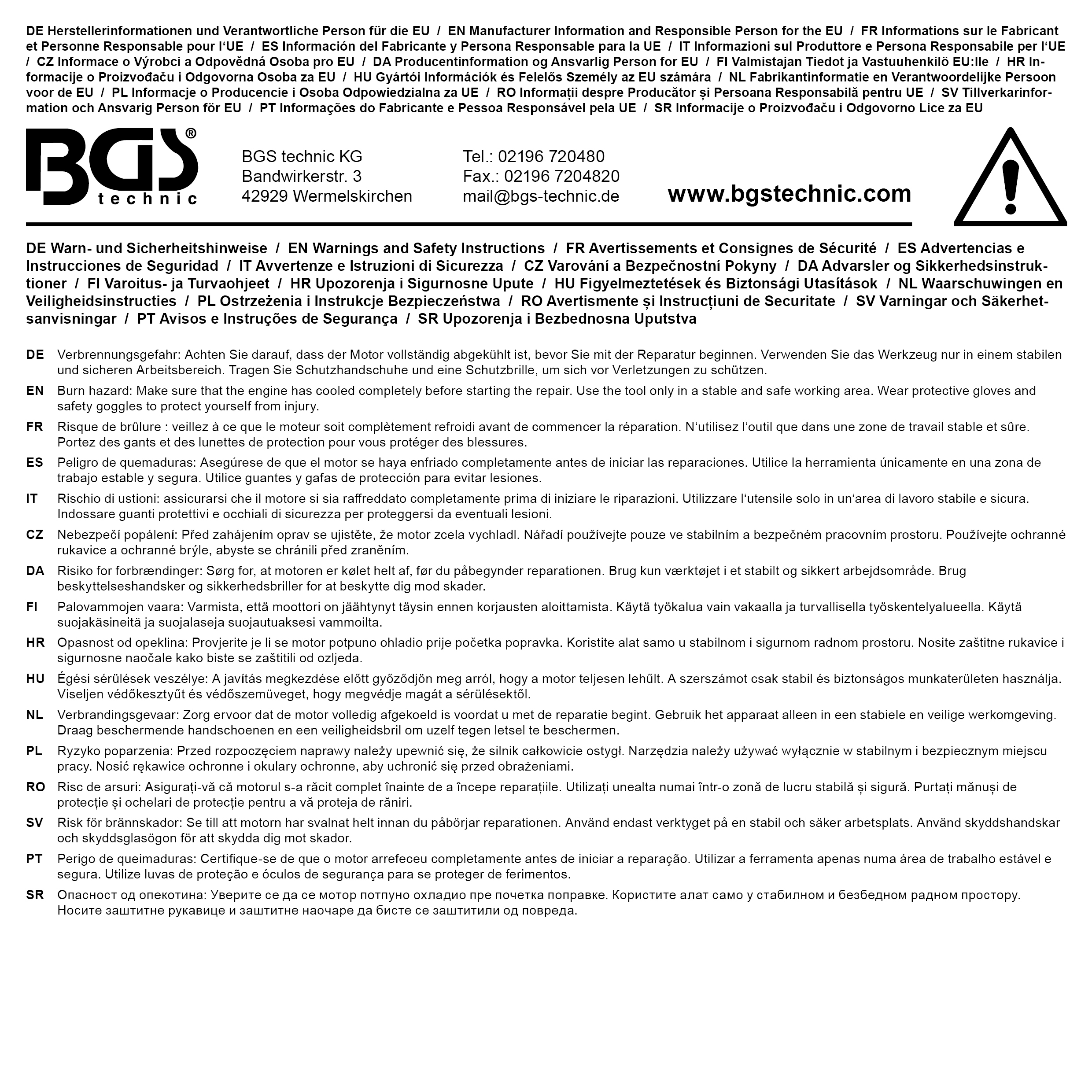BGS Ausziehspindel | für Art. 8698 | M4 x 0,7 x 100 mm
