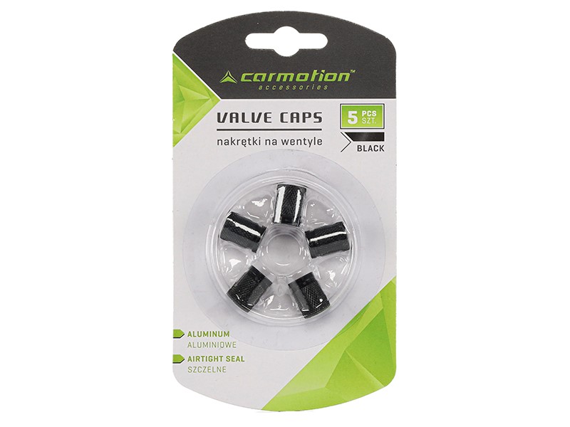 Carmotion Ventilkappen Aluminium SCHWARZ 5er Pack