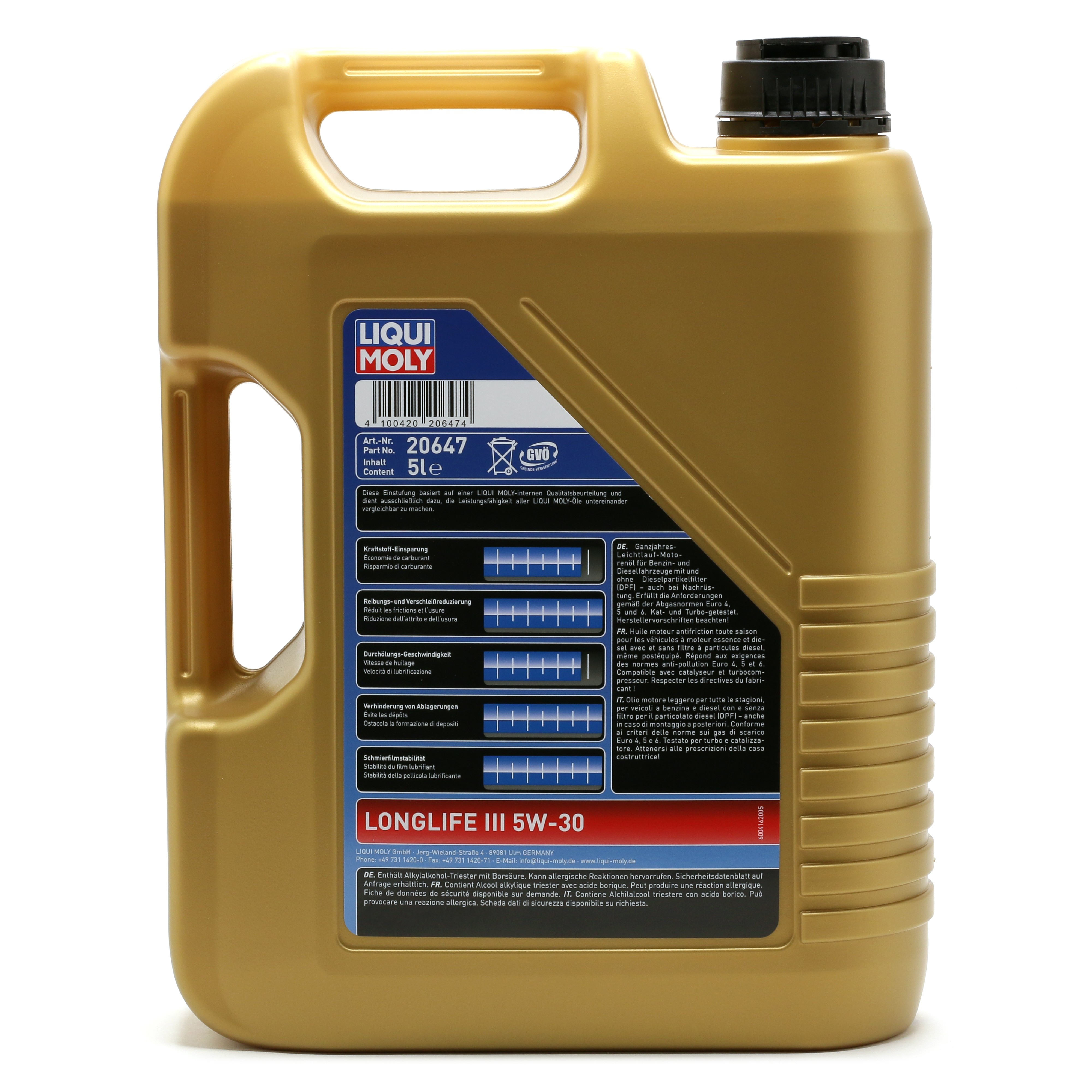 5W-30 Liqui Moly 20822 Longlife III Motoröl 5 Liter