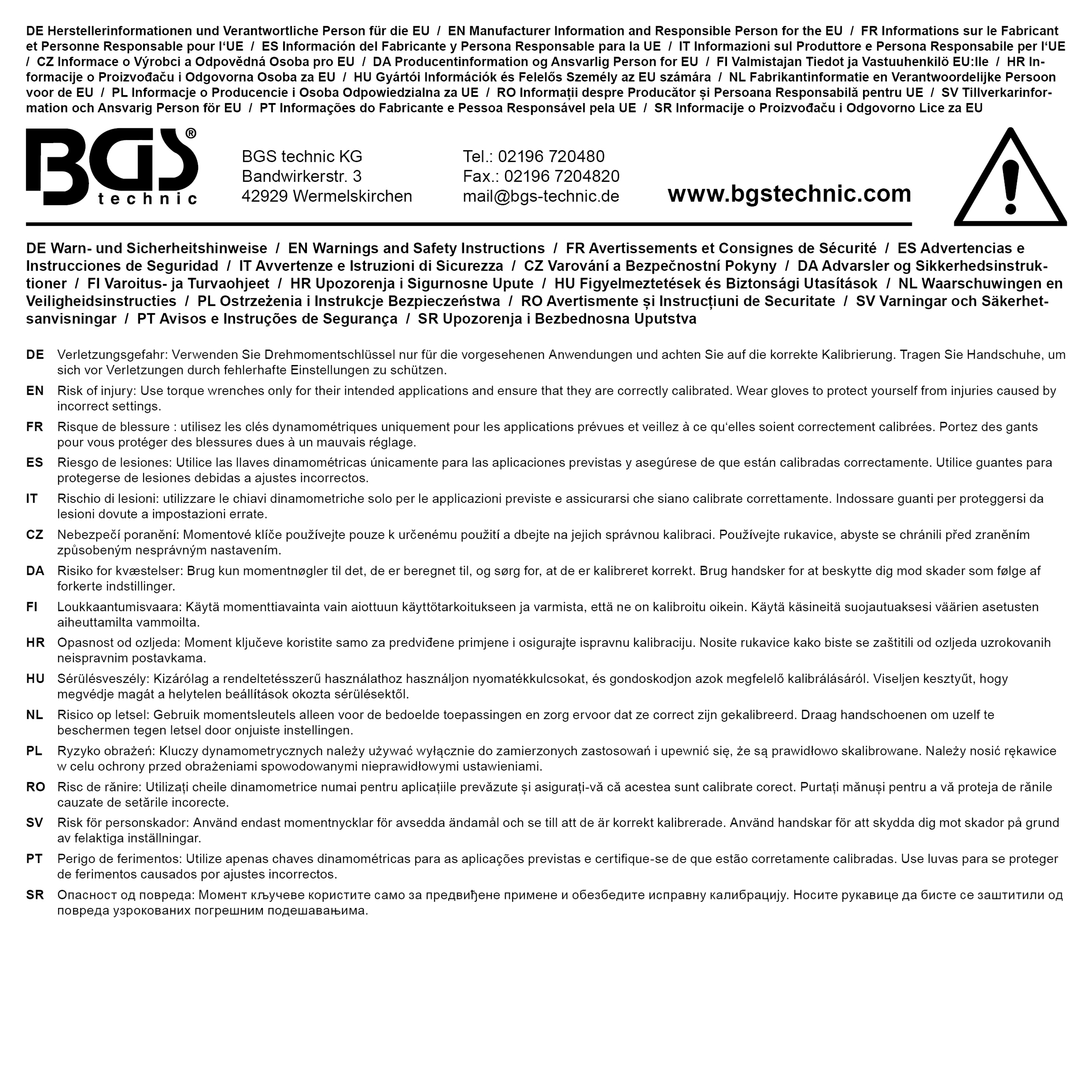 BGS Drehmomentschlüssel | Abtrieb Außenvierkant 12,5 mm (1/2") | 28 - 210 Nm