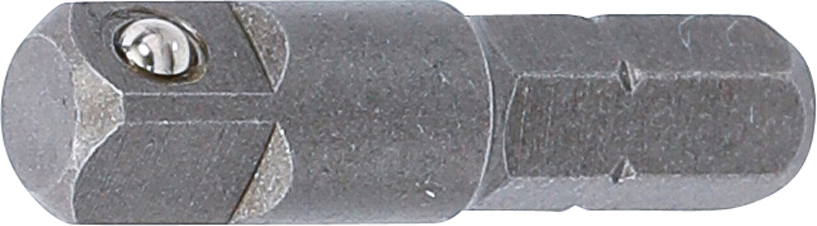 BGS Bit-Knarren-Adapter | Außensechskant 6,3 mm (1/4") - Außenvierkant 6,3 mm (1/4") | 30 mm