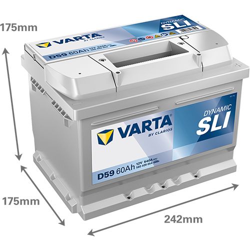 Starterbatterie VARTA D59 Dynamic SLI Autobatterie 12V 60Ah 540A Starterbatterie VARTA D59 Dynamic SLI Autobatterie 12V 60Ah 540A