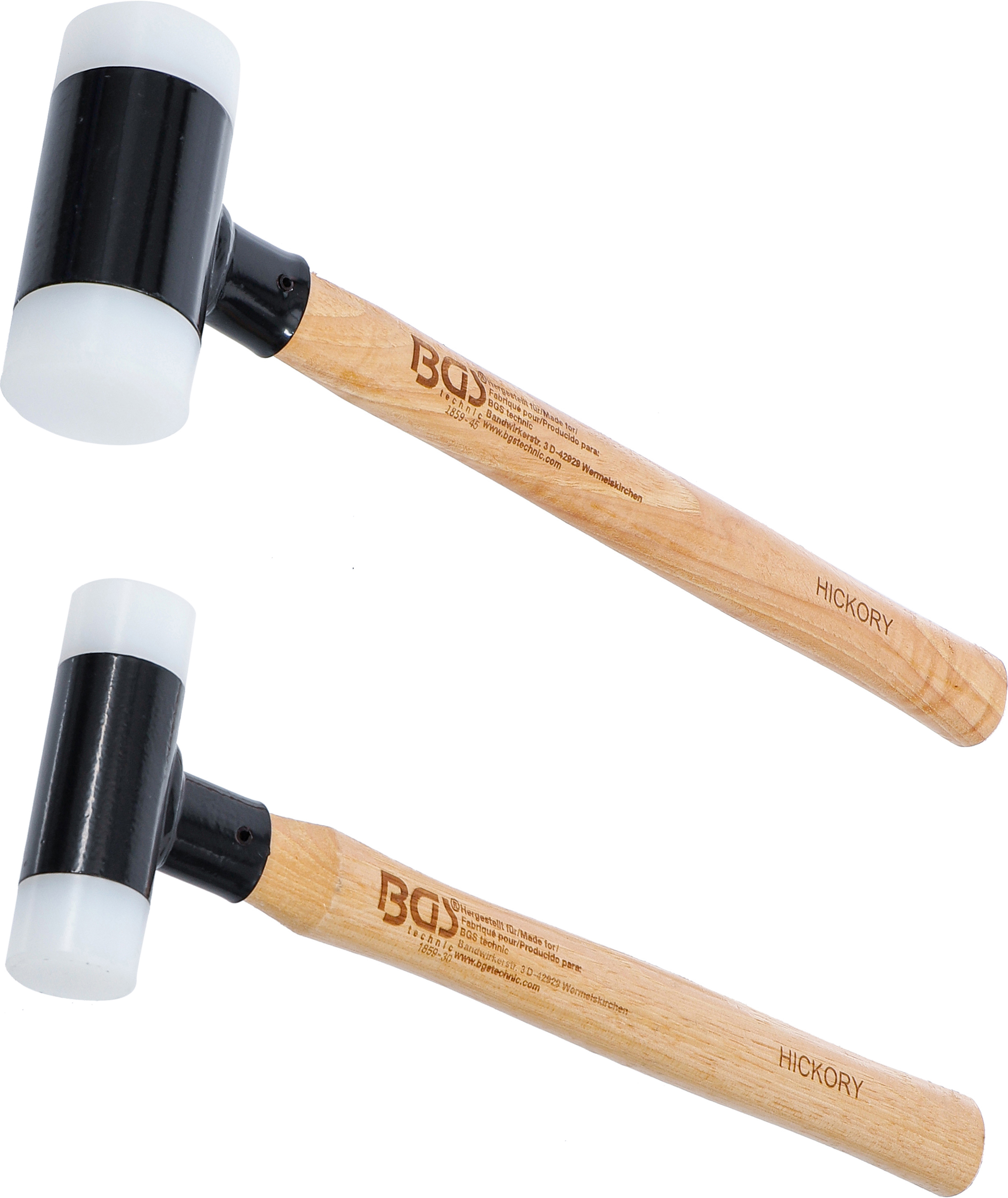 BGS Schonhammer-Satz | Hickory-Stiel | rückschlagfrei | Ø 30 / 45 mm | 300 / 550 g | 2-tlg.