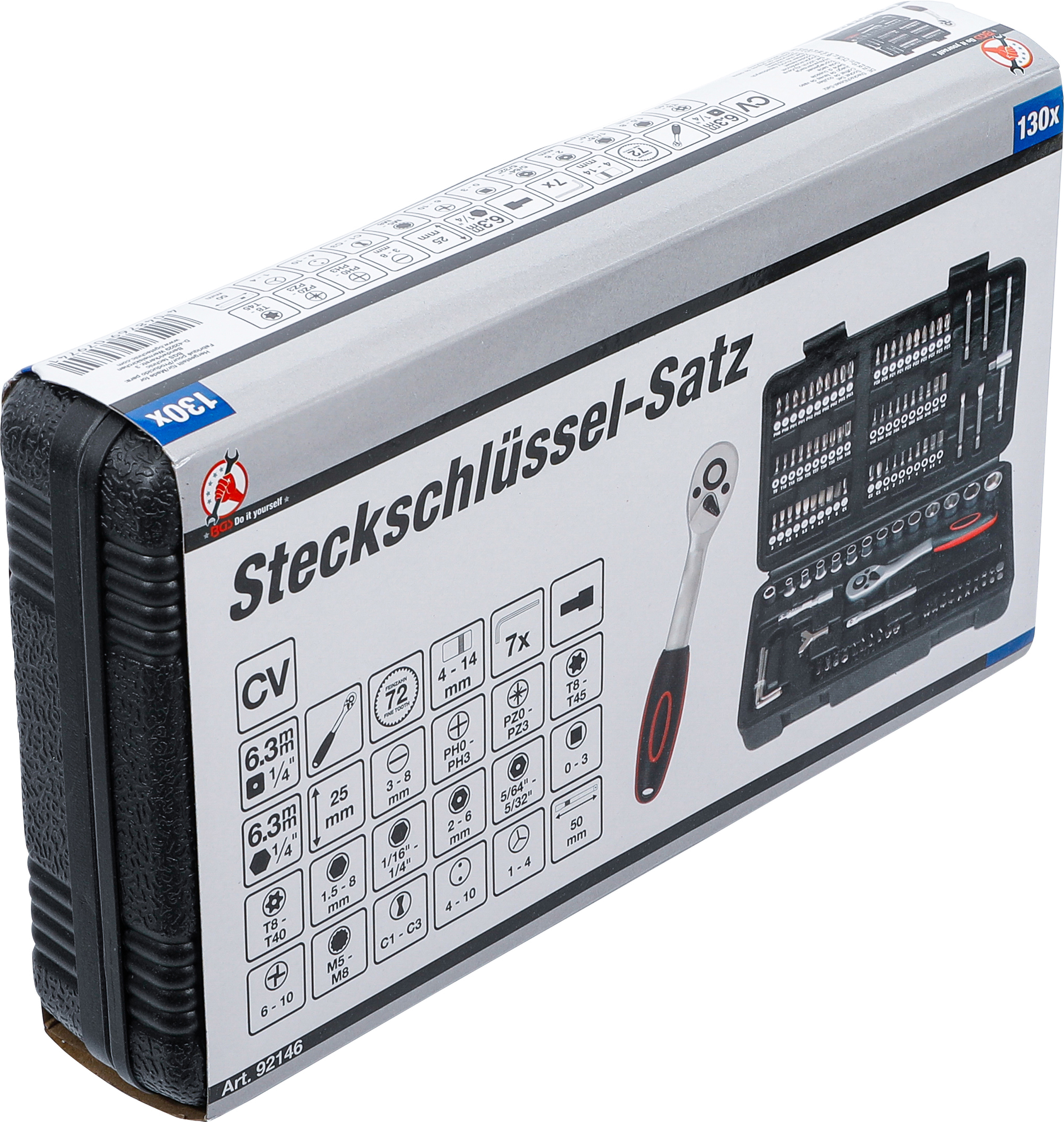 BGS Steckschlüssel-Satz | Antrieb 6,3 mm (1/4") | 130-tlg.