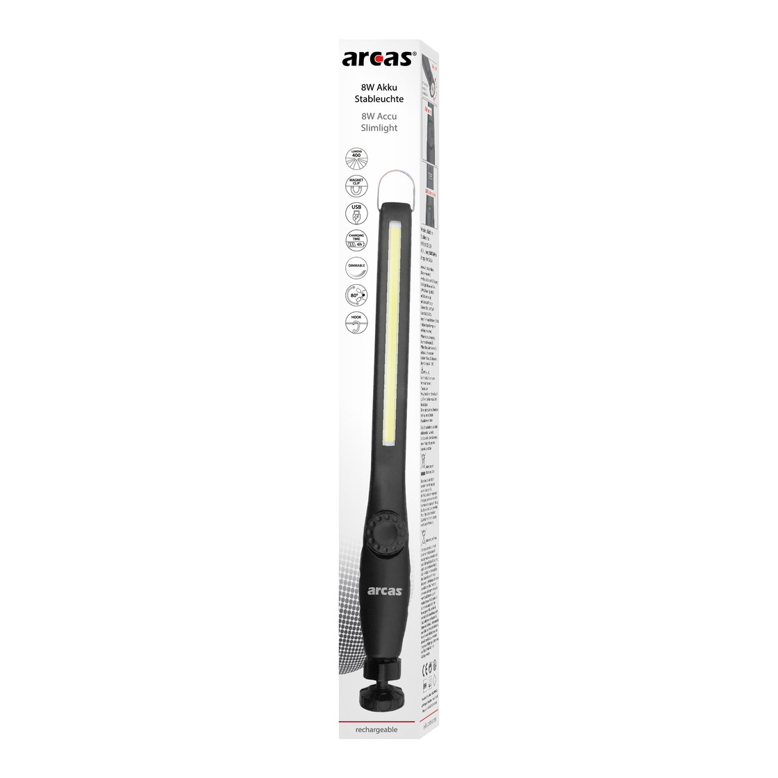 Arcas 8W COB LED Stableuchte 400 Lumen Akku