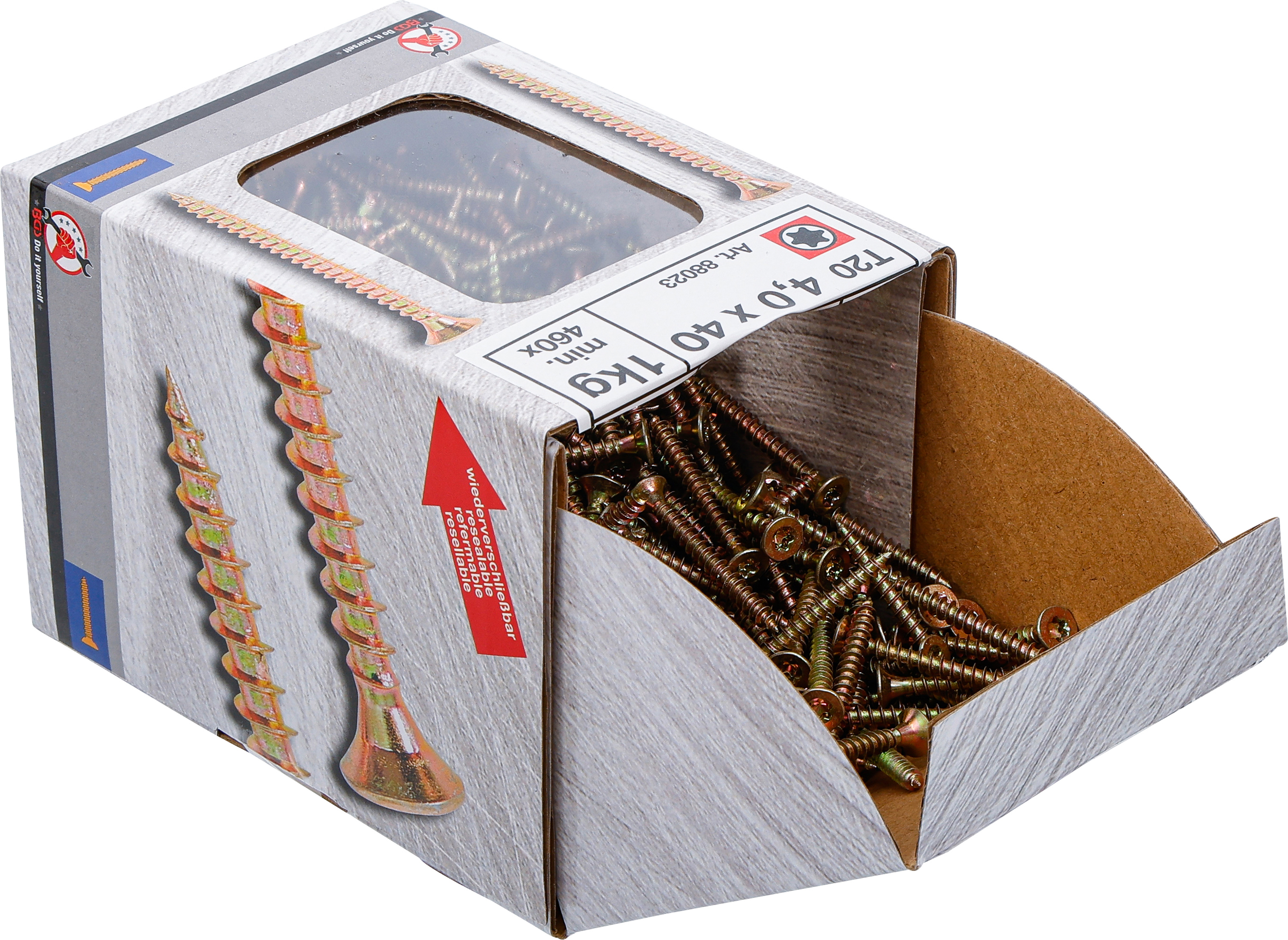 BGS Mehrzweckschrauben | T-Profil ( für Torx) T20 | 4,0 x 40 mm | 1 kg / 460 Stück