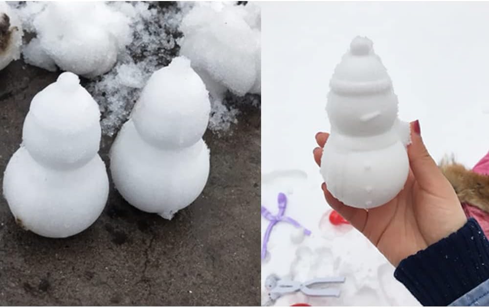 RoxNvm Schneeball Maker Set, 3 PCS Großer Schneeballzange, Schneeballmacher mit Rutschfesten Griff, Verschiedene Muster Winter Schnee Scoop Clip, Spie