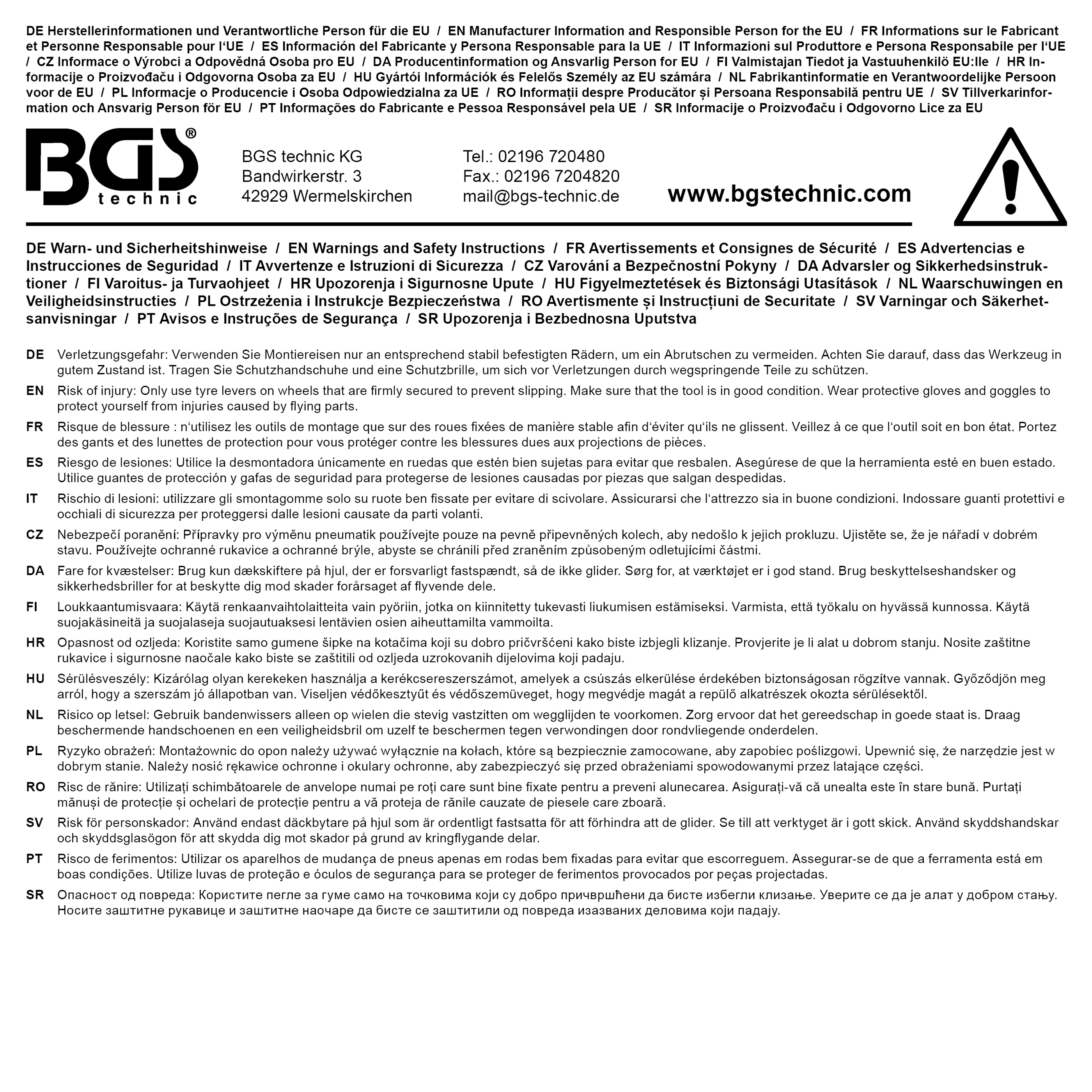 BGS Reifen-Montiereisen-Satz | 300 - 350 - 380 mm | 3-tlg.