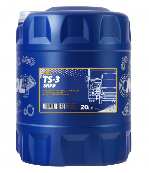 10W-40 Mannol 7103 TS-3 SHPD Motoröl 20 Liter