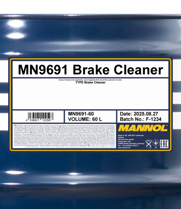 Mannol 9691 Brake Cleaner Bremsenreiniger 60 Liter