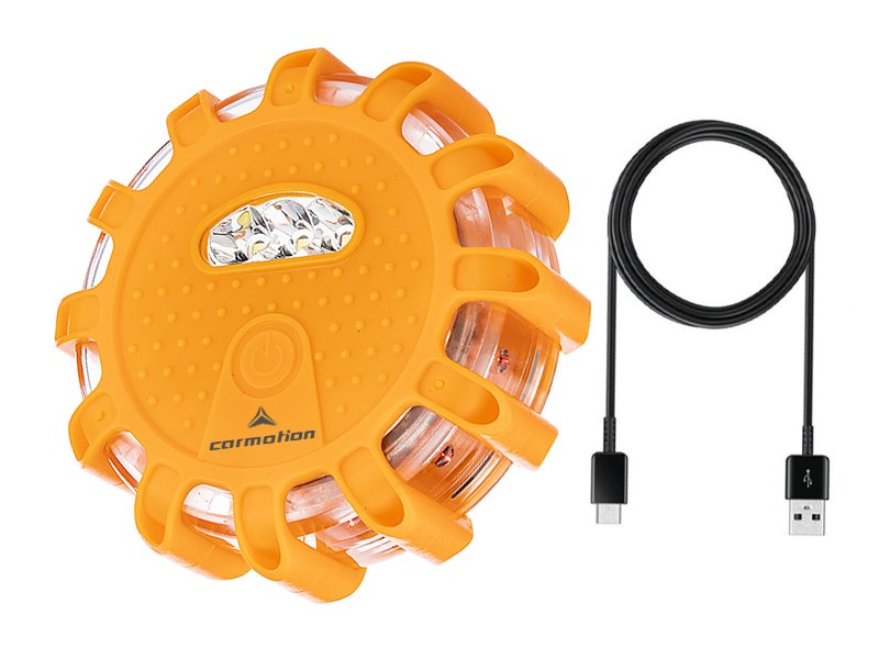Carmotion Akku LED Warnlampe Warnleuchte 3+12 LED + Kabel USB-C