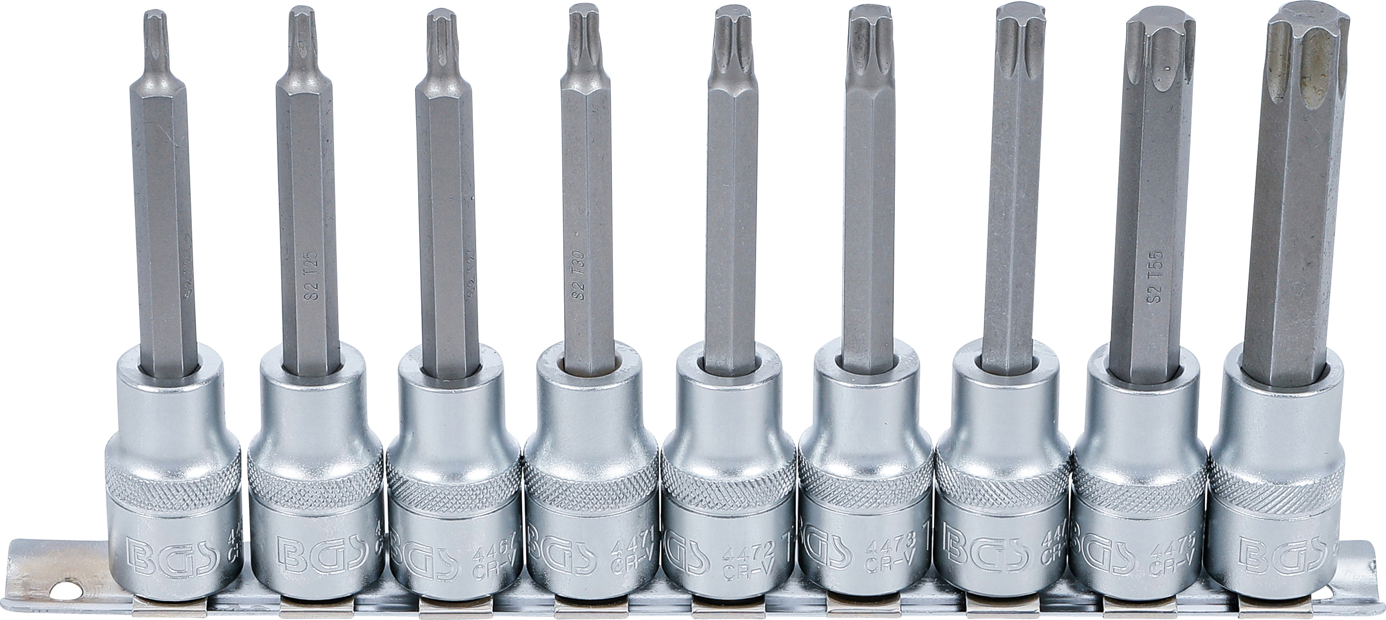 BGS Bit-Einsatz-Satz | Antrieb Innenvierkant 12,5 mm (1/2") | T-Profil (für Torx) | 9-tlg.