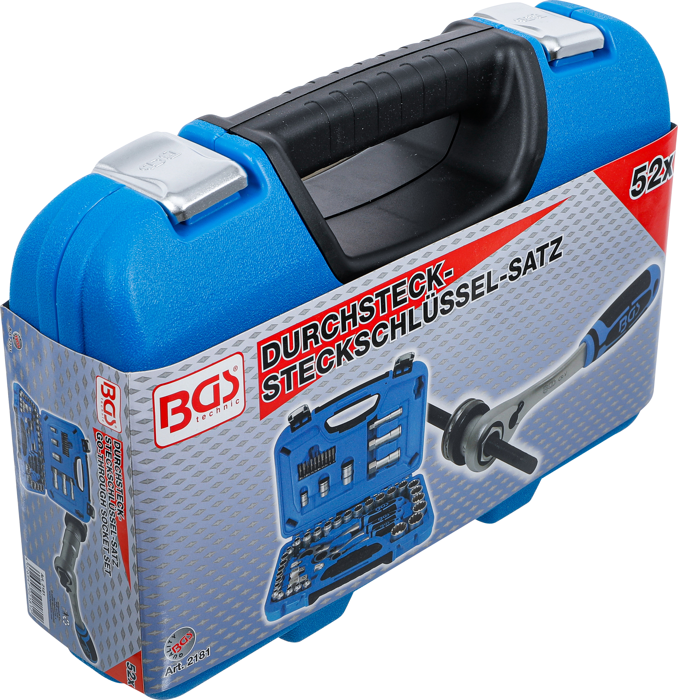 BGS Durchsteck-Steckschlüssel-Satz | Gear Lock | SW 4,5 - 25 mm | 52-tlg.