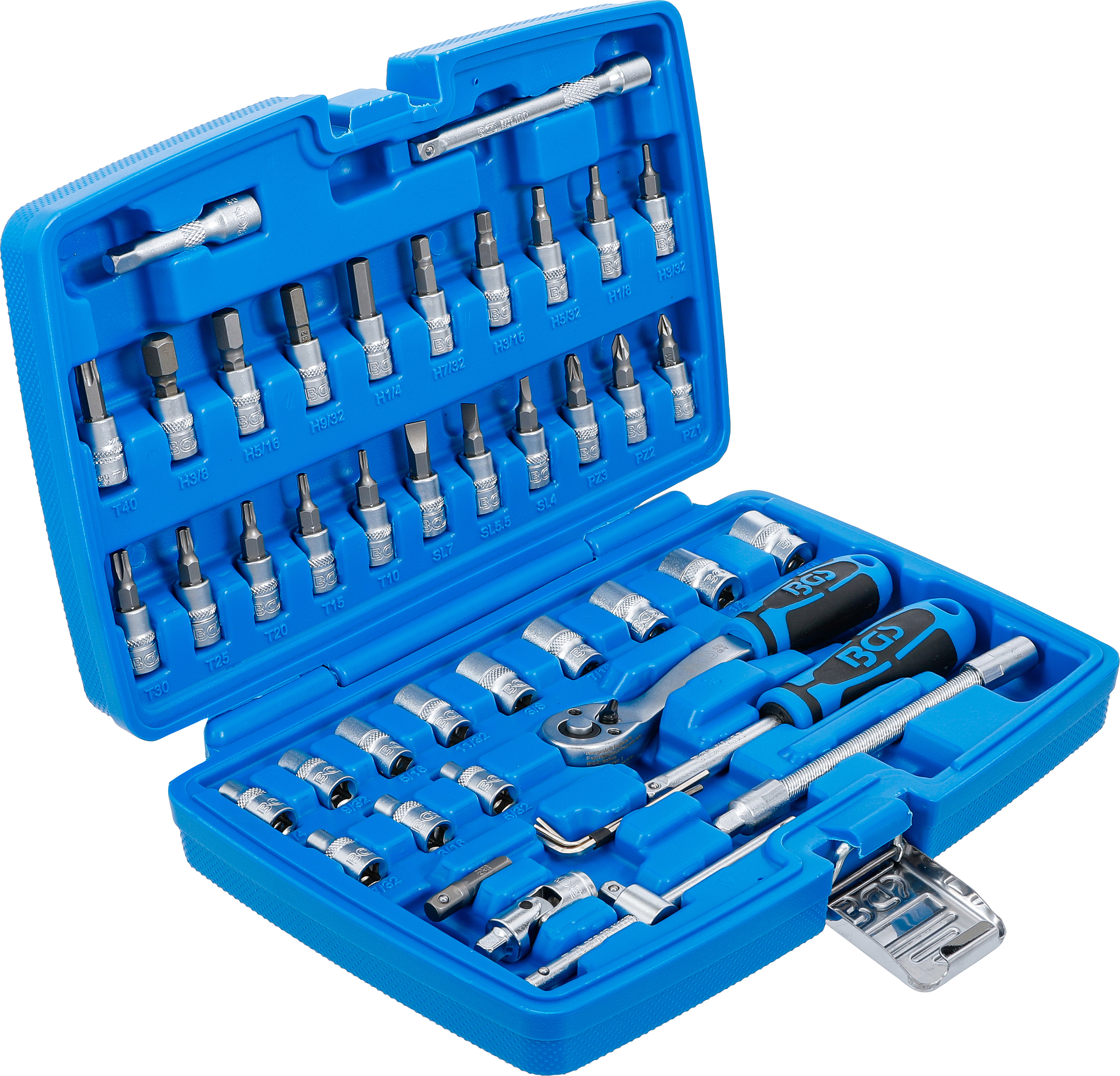 BGS Steckschlüssel-Satz | Antrieb 6,3 mm (1/4") | Zollgrößen | 46-tlg.