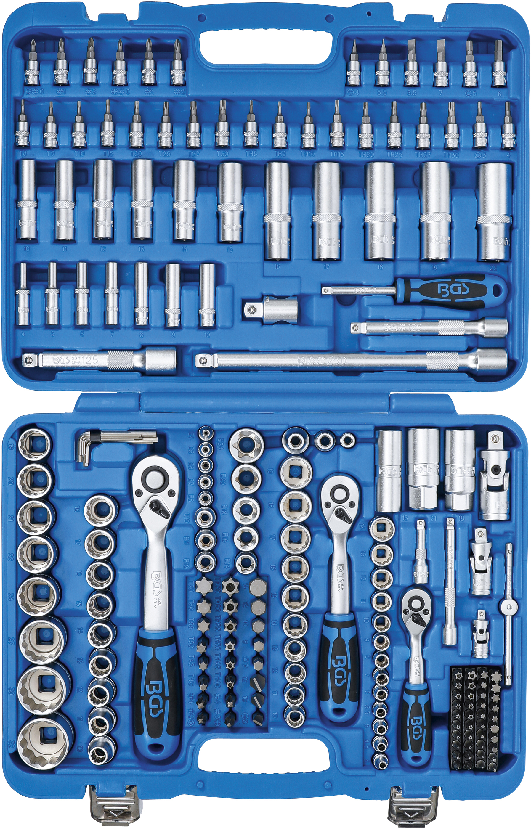 BGS Steckschlüssel-Satz Zwölfkant | Antrieb 6,3 mm (1/4") / 10 mm (3/8") / 12,5 mm (1/2") | 192-tlg.