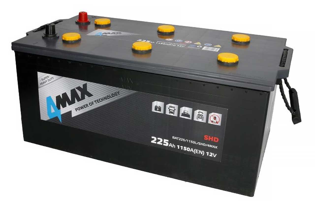 Starterbatterie 4MAX Heavy Duty SHD LKW Batterie 12V 225Ah 1150A