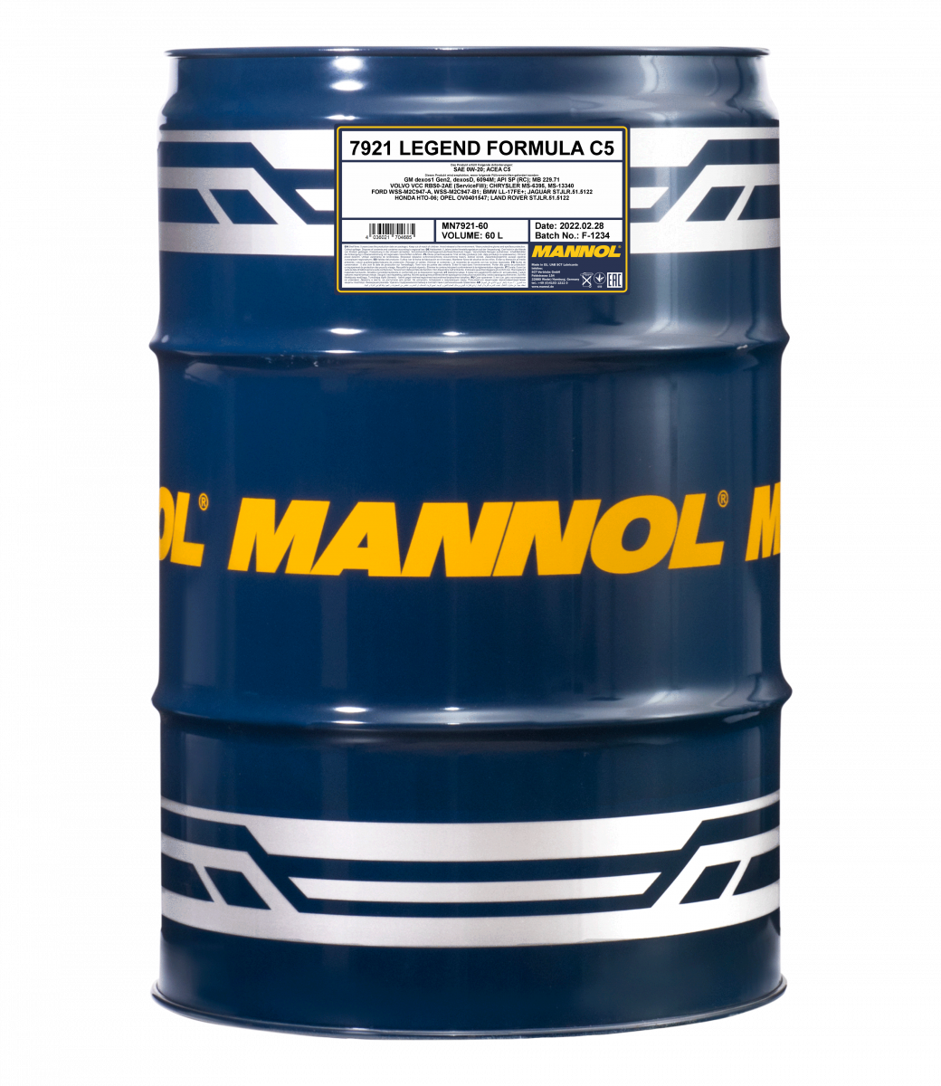 0W-20 Mannol 7921 Legend Formula C5 Motoröl 60 Liter