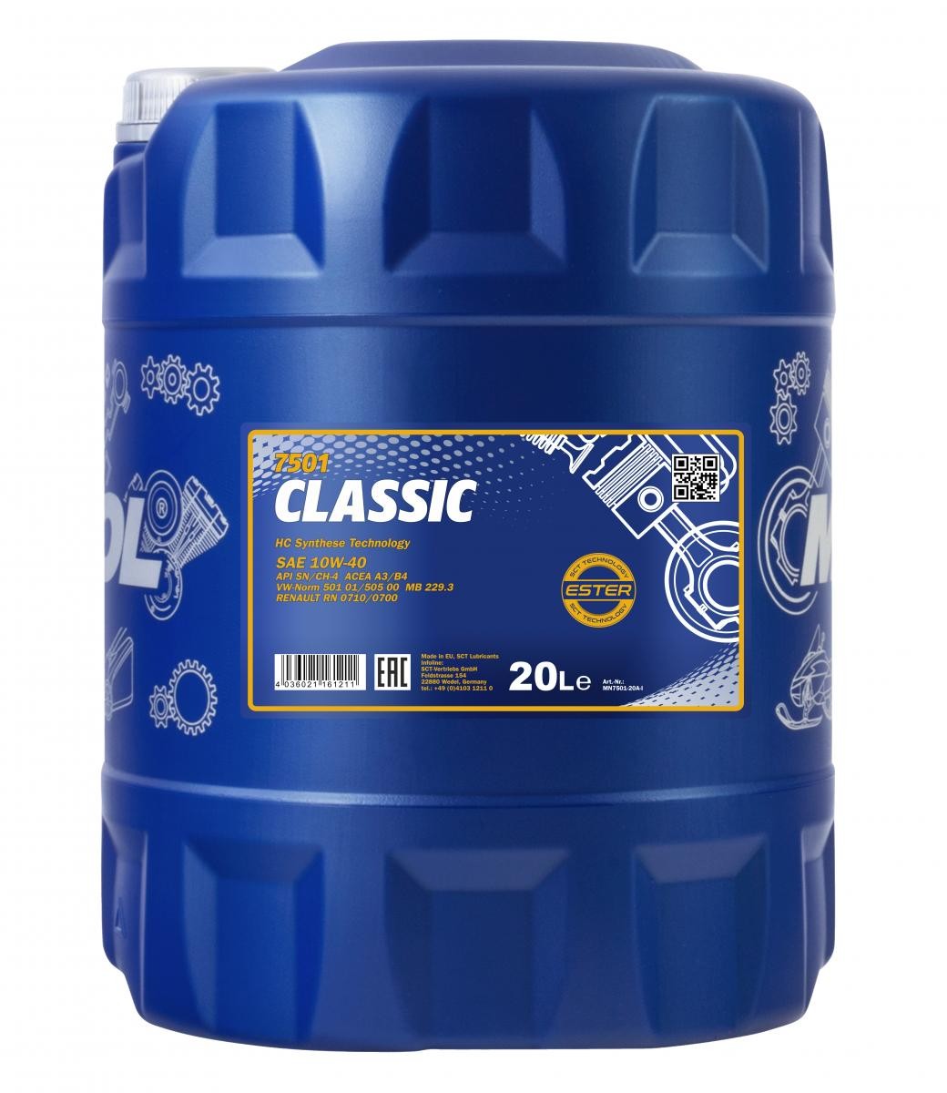 10W-40 Mannol 7501 Classic Motoröl 20 Liter