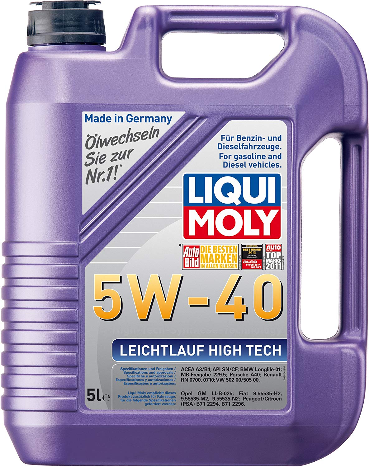 5W-40 Liqui Moly 3864 Leichtlauf High Tech Motoröl 5 Liter