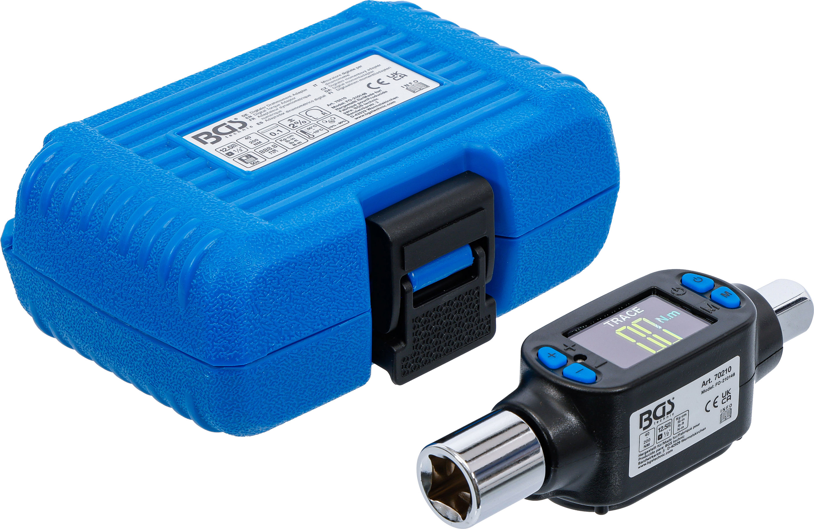 BGS Digitaler Drehmoment-Adapter | 12,5 mm (1/2") | 40 - 200 Nm