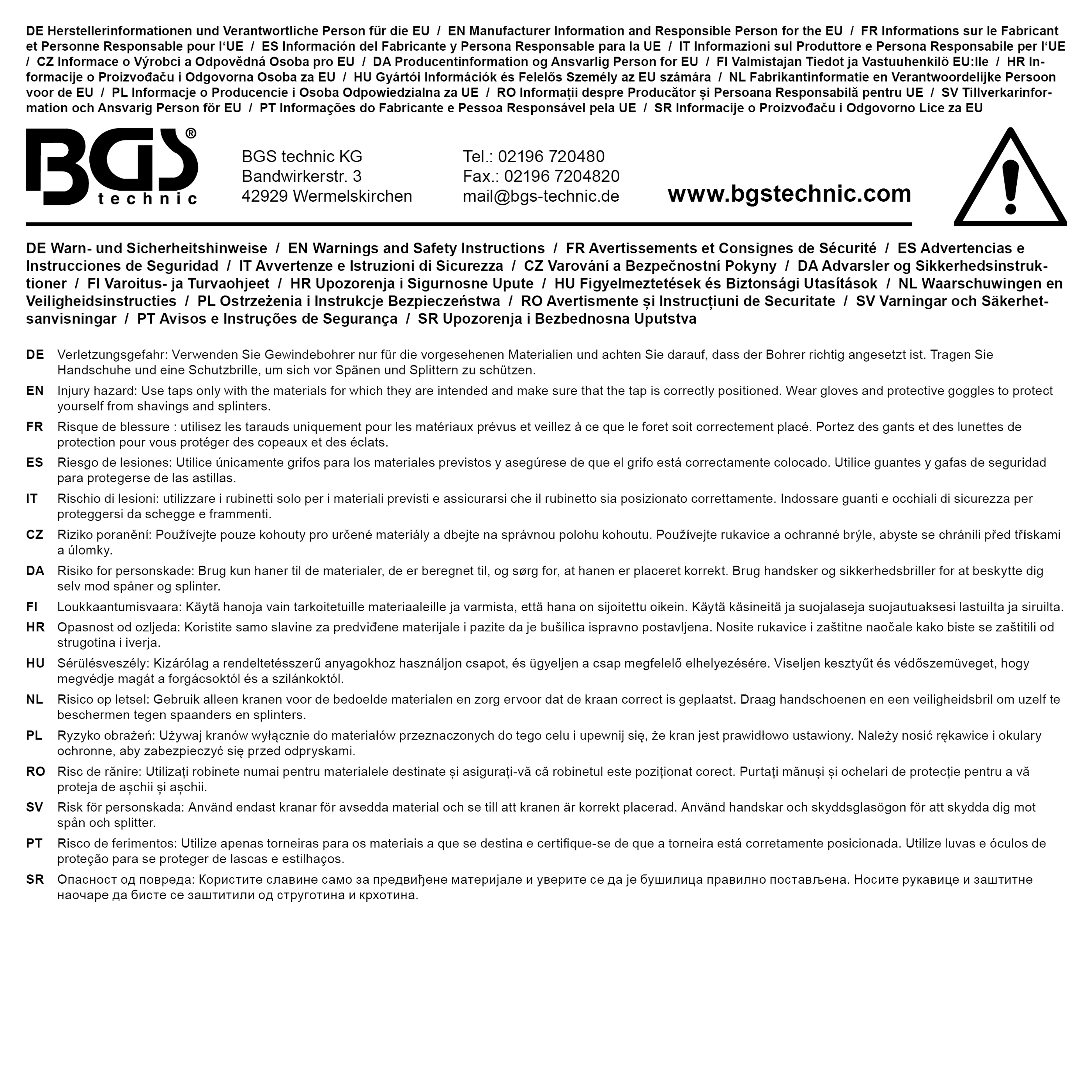 BGS Gewindebohrer | M14 x 1,5