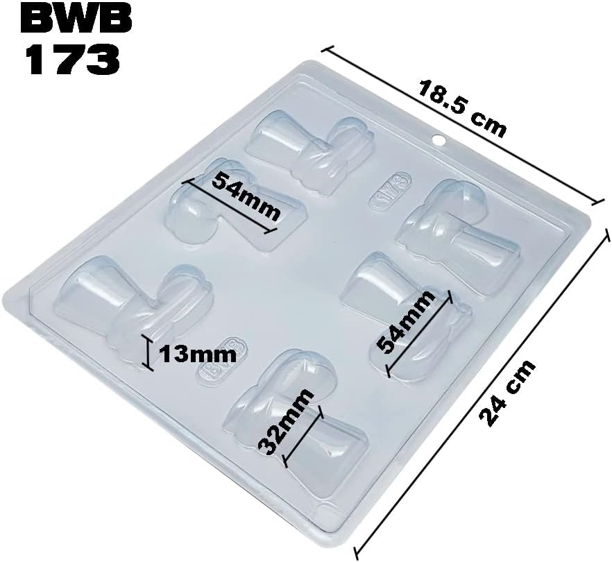 BWB 173 Form Bonbonform Weihnachten Mittlerer Stiefel für heiße Schokolade Einfache Form mit 6 Löchern 60g Material PET Kunststoff Transparent Dreidim