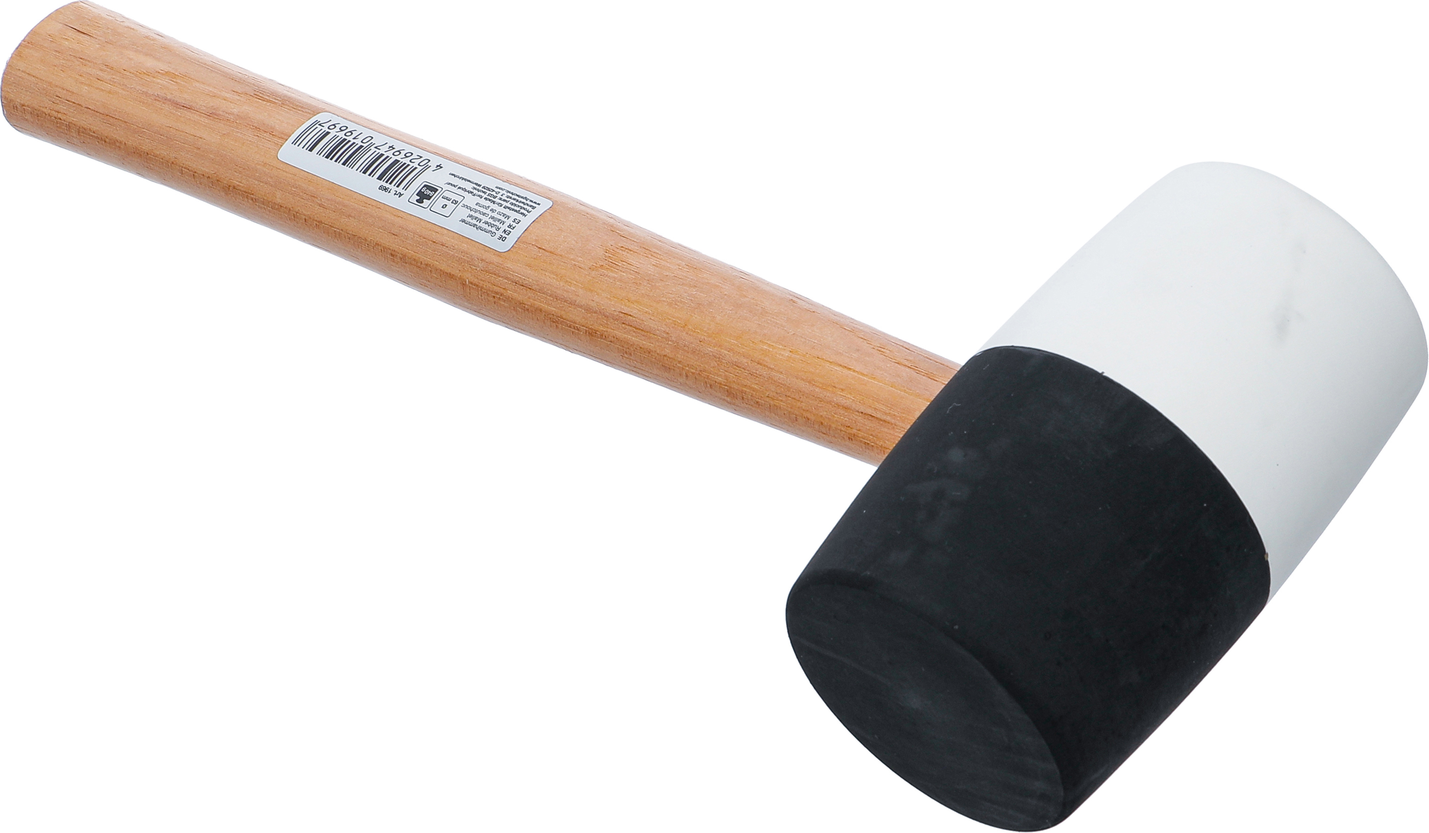 BGS Gummihammer | Hickory-Stiel | schwarz-weißer Kopf | Ø 63 mm | 840 g