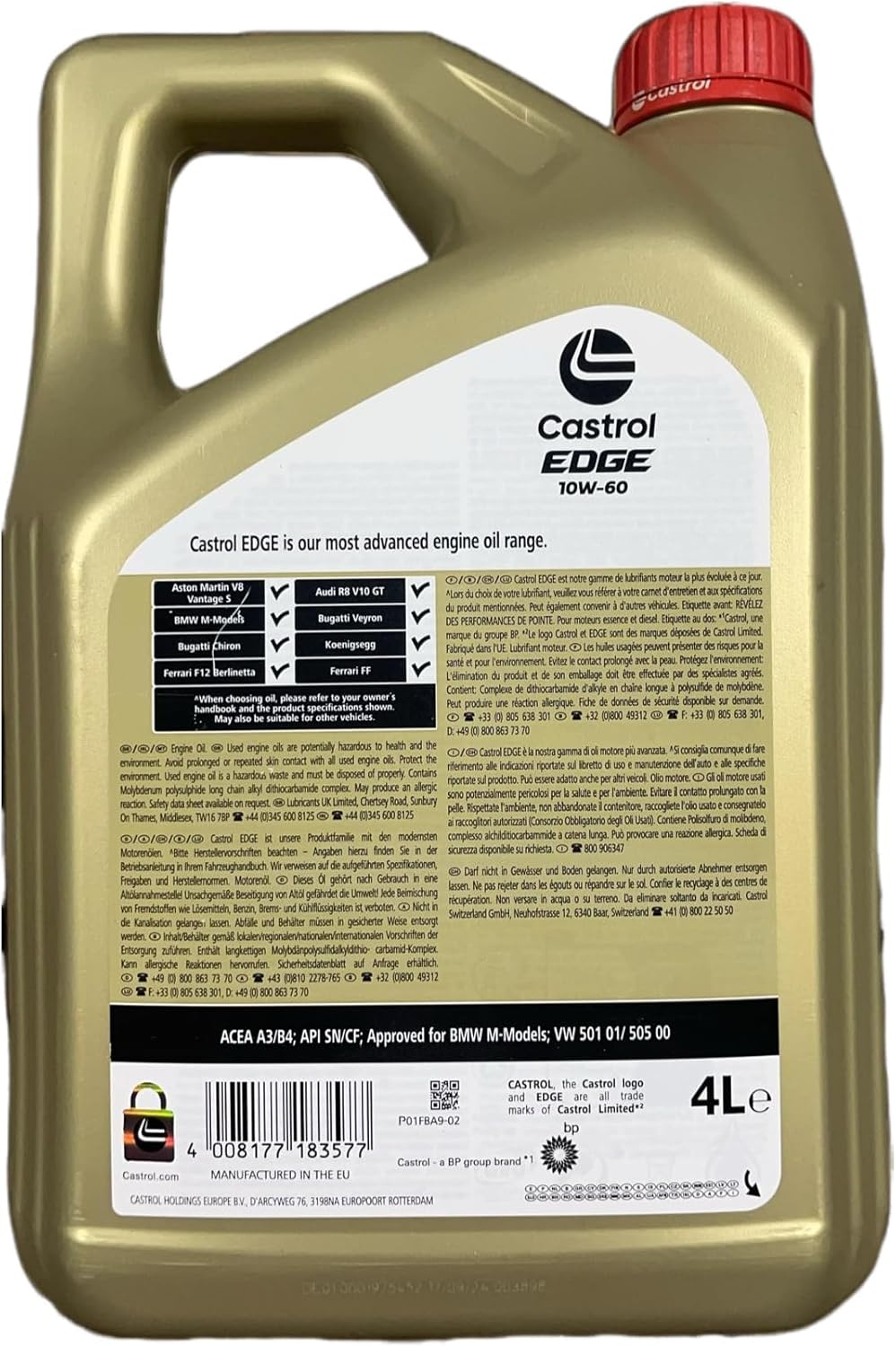 10W-60 Castrol EDGE Supercar 4 Liter