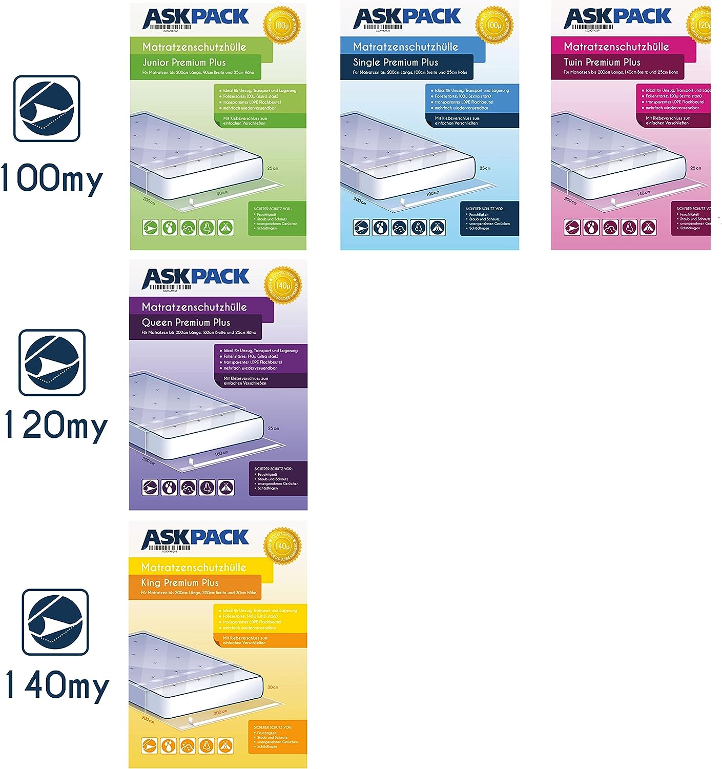 ASK Pack 4 Stück Tragegriffe zum aufkleben auf Matratzenhüllen, Komfortables tragen Einer eingepackten Matratze, extrem stark haftend (bis 100kg pro G