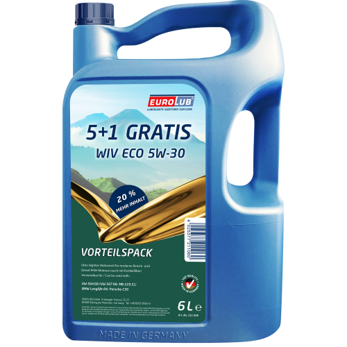 5W-30 Eurolub WIV ECO Motoröl Vorteilspack 5+1 Liter GRATIS AKTION