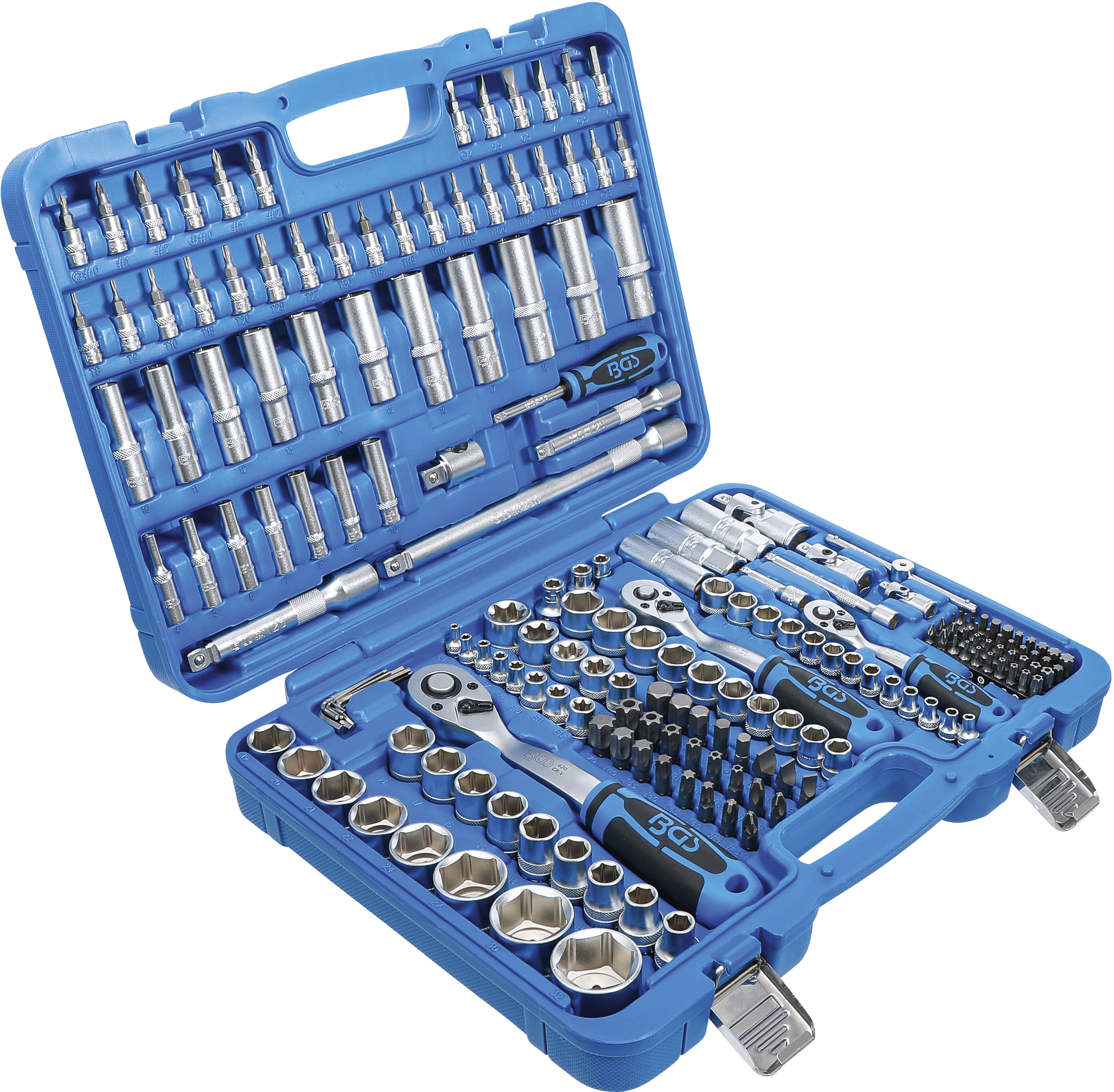 BGS Steckschlüssel-Satz Sechskant | Antrieb 6,3 mm (1/4") / 10 mm (3/8") / 12,5 mm (1/2") | 192-tlg. BGS Steckschlüssel-Satz Sechskant | Antrieb 6,3 mm (1/4") / 10 mm (3/8") / 12,5 mm (1/2") | 192-tlg.