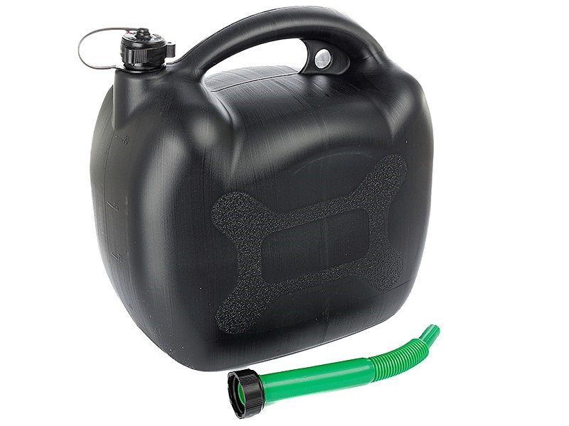 Carmotion Benzinkanister Reservekanister Kraftstoffkanister Kunststoff Oval Schwarz 20 Liter