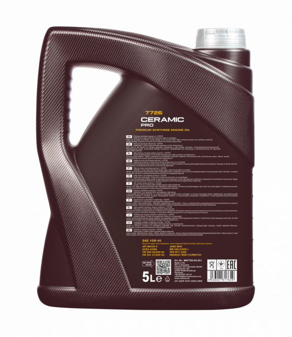 10W-40 Mannol 7726 Ceramic Pro Motoröl 5 Liter