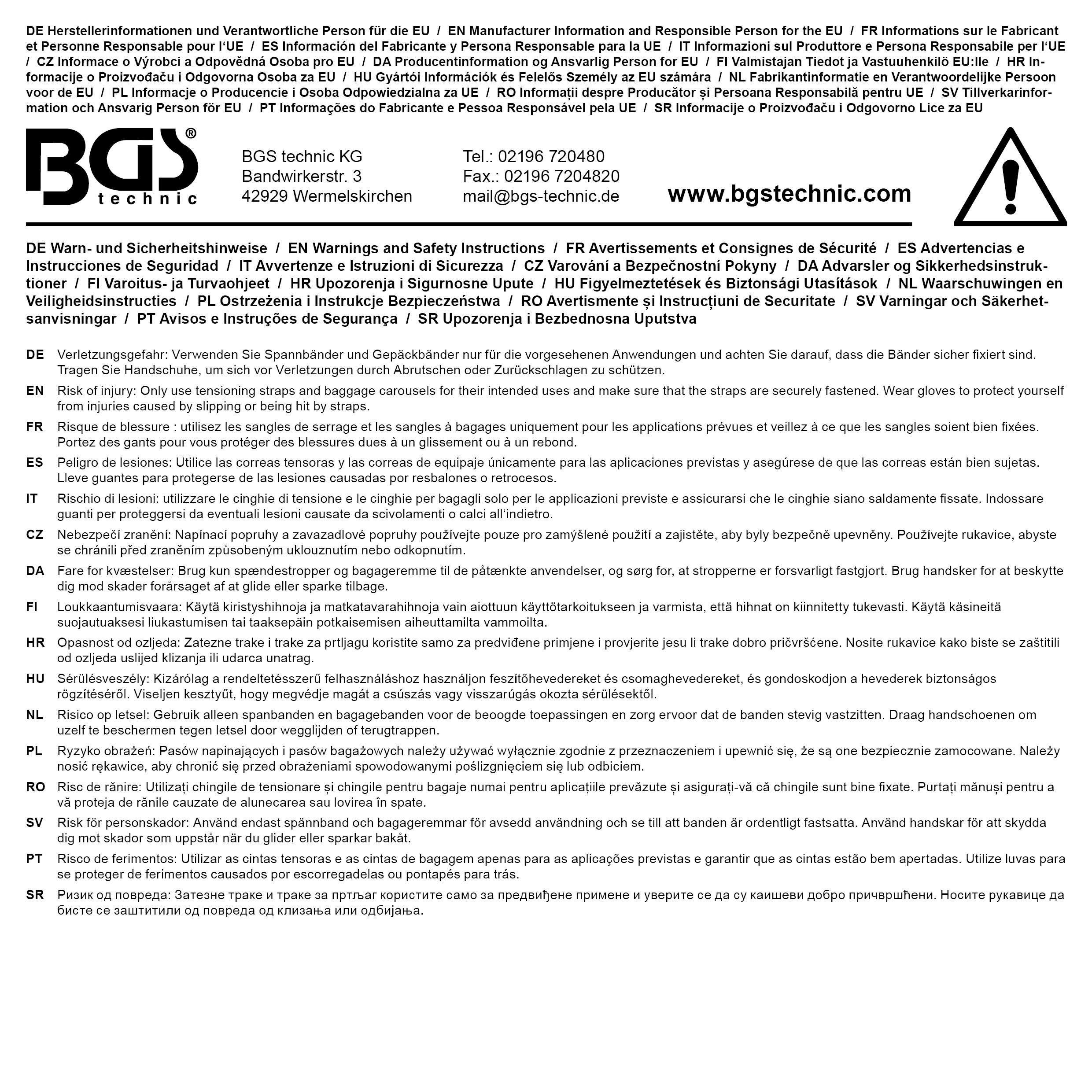 BGS Gepäckspanner-Satz | 300 / 450 / 600 mm | 6-tlg.