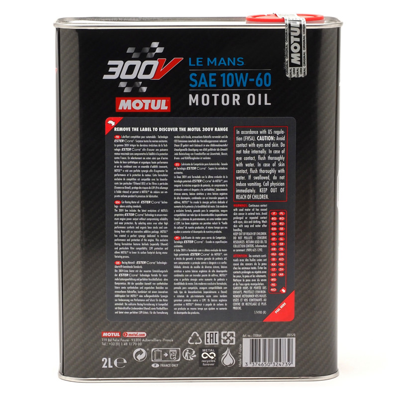 10W-60 Motul 300V Le Mans Motoröl 2 Liter