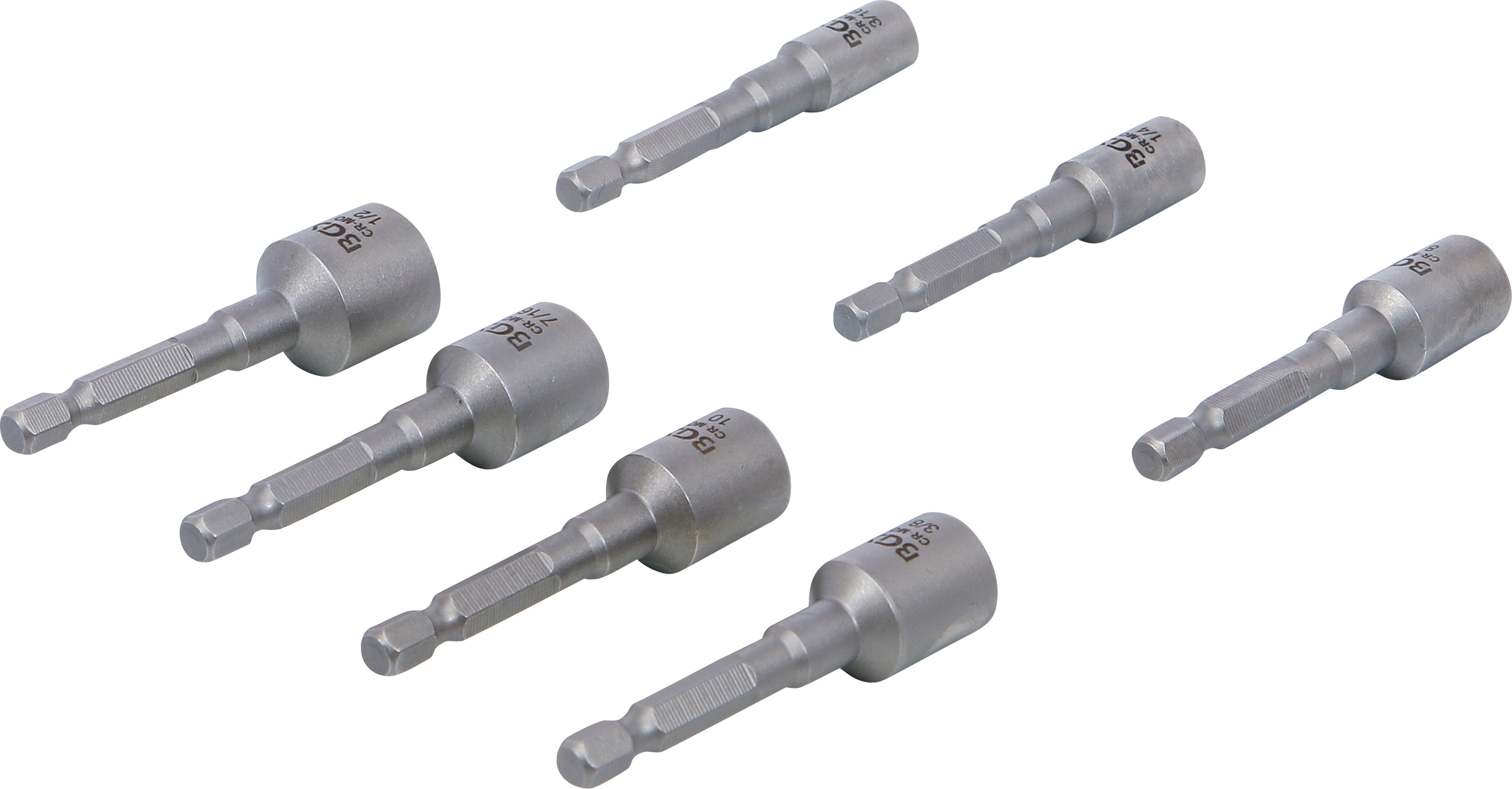 BGS Ausdreh-Satz für Schrauben und Muttern | Antrieb Außensechskant 6,3 mm (1/4") | für Bohrmaschinen | 7-tlg.