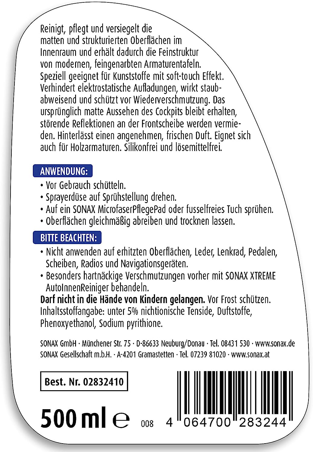 Sonax Xtreme CockpitReiniger Matteffect 500 ml