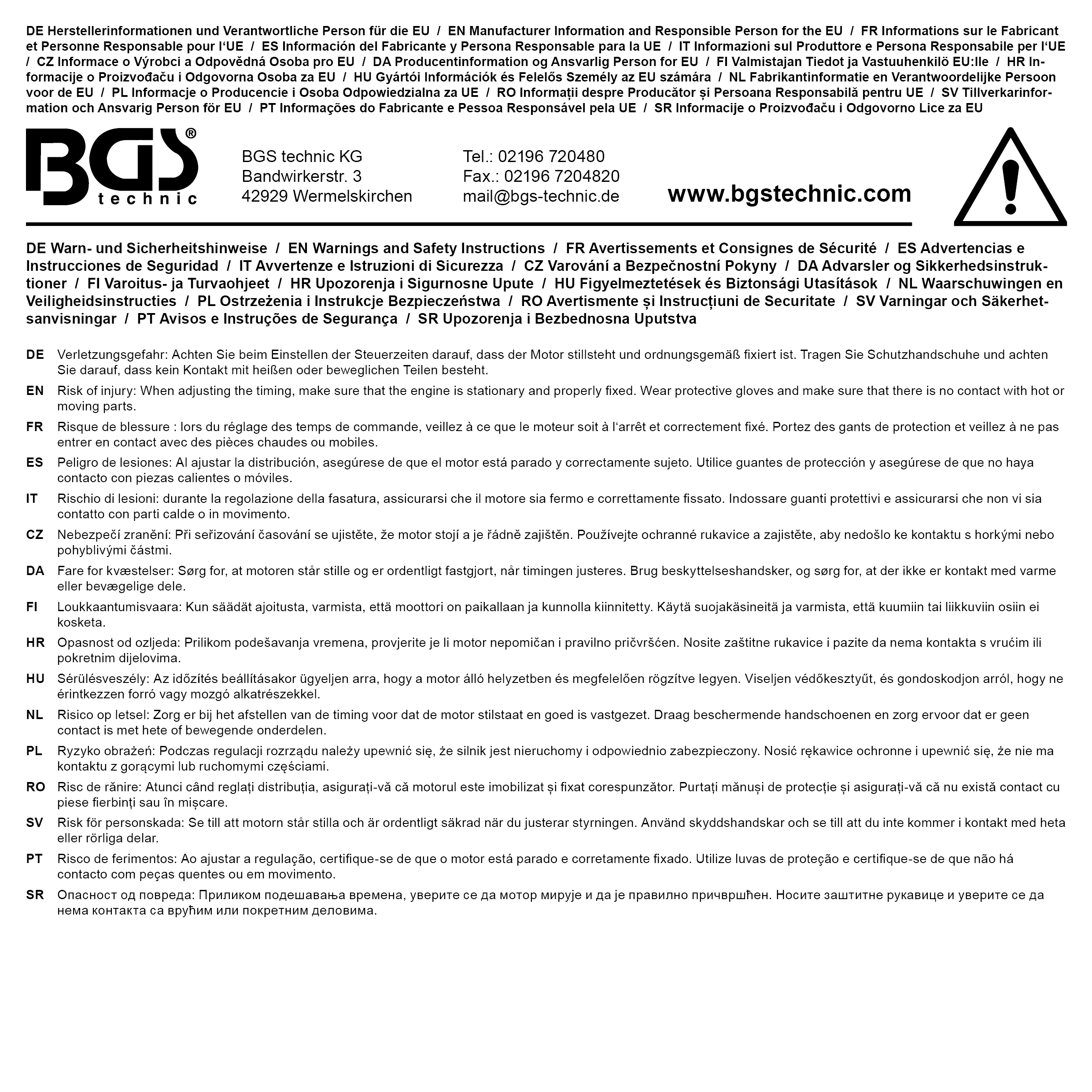 BGS Motor-Einstellwerkzeug-Satz | für Mercedes-Benz  M177 / M178