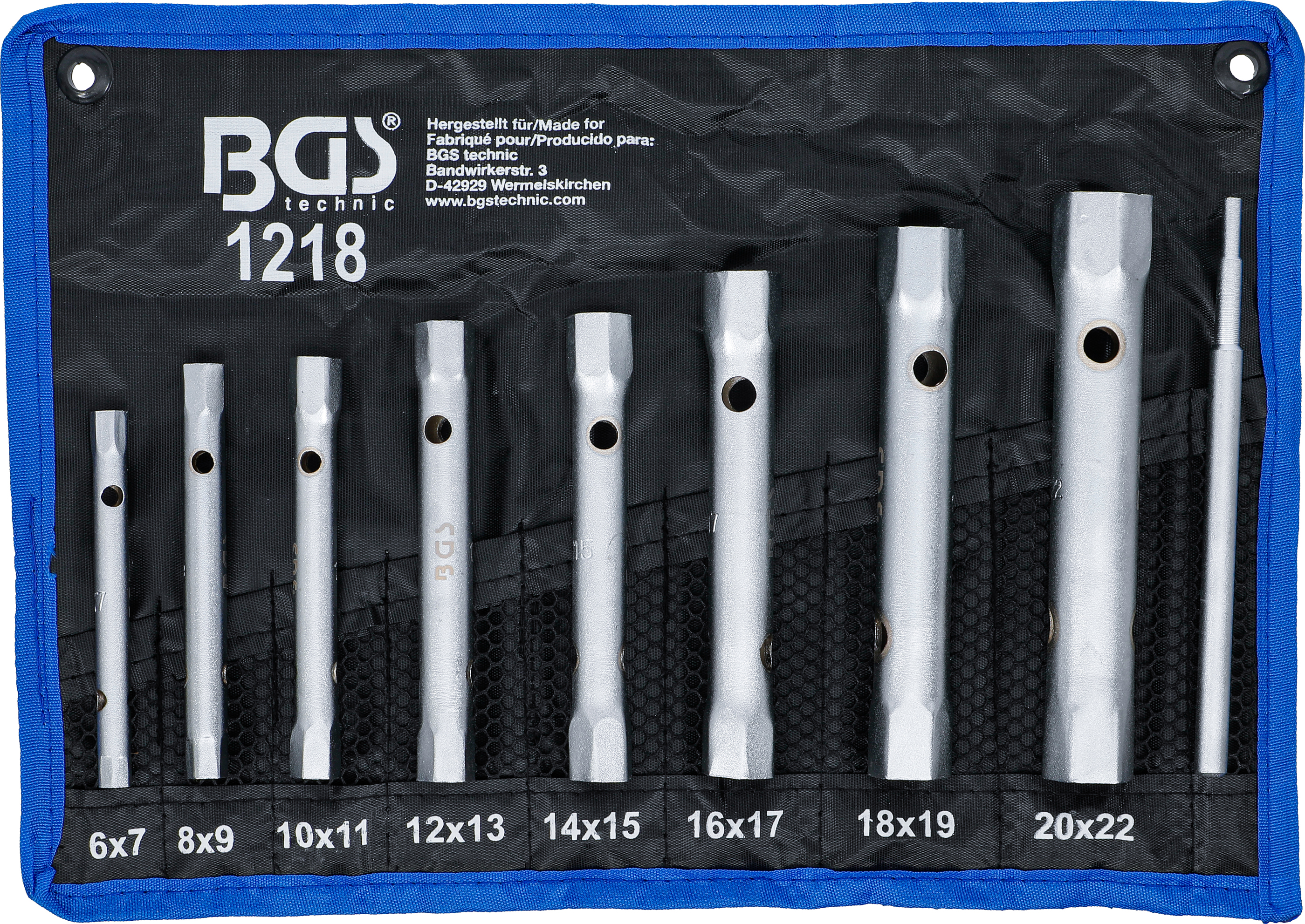 BGS Rohrsteckschlüssel-Satz | SW 6 x 7 - 20 x 22 mm | 9-tlg.