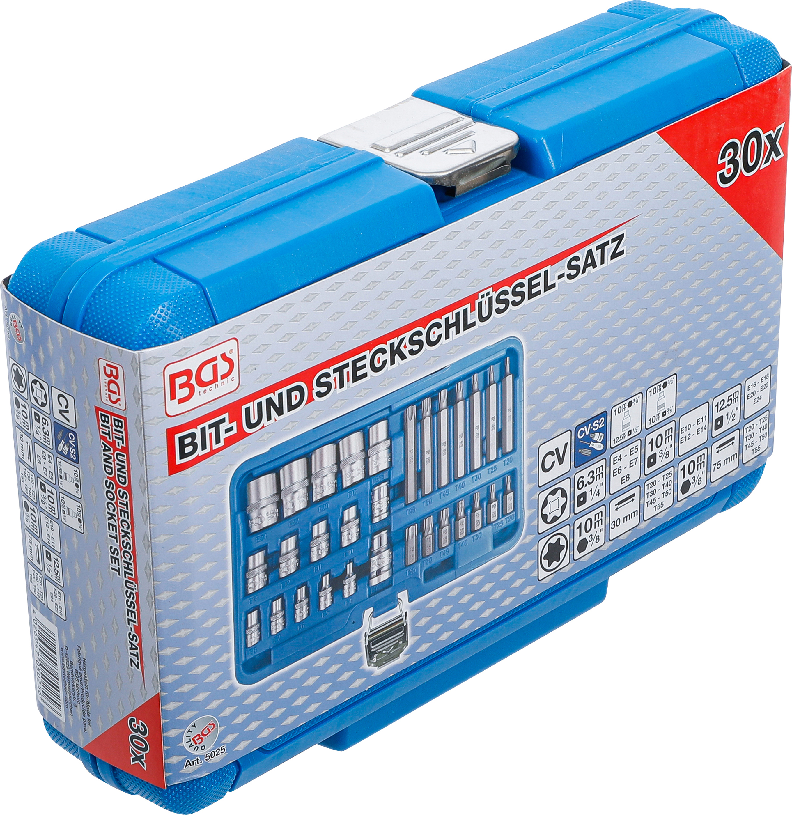 BGS Bit- und Steckschlüssel-Satz | E-Profil / T-Profil (für Torx) | 30-tlg.