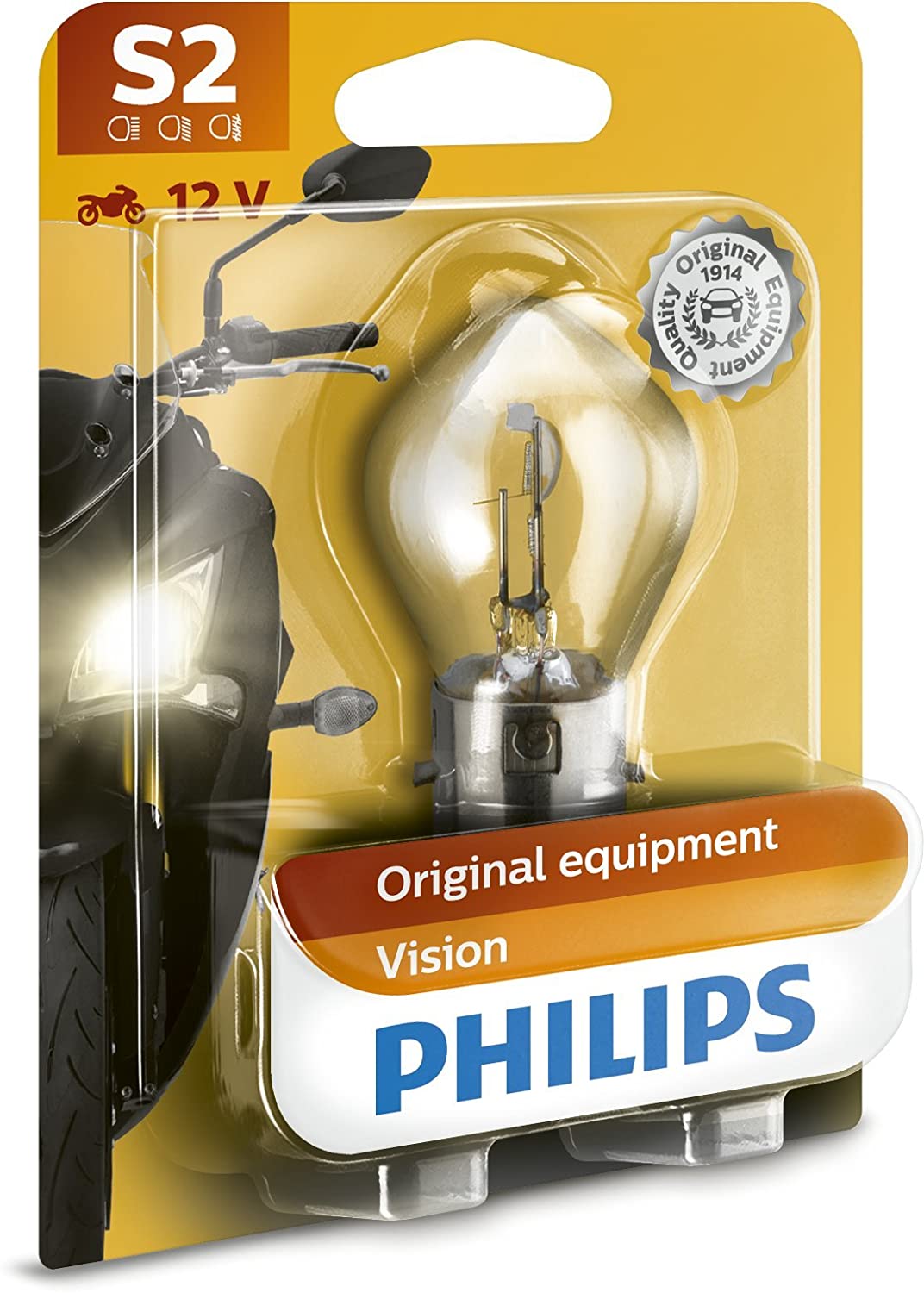 Philips Glühbirne S2 12V 35W BA20D Motorrad Moped Scheinwerferlampe