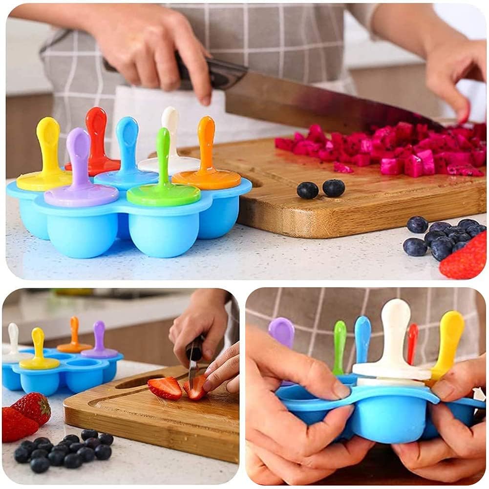 Eis Pop Form Eisformen Silikon Nesloonp Eisförmchen Popsicle Formen Wiederverwendbar Mini Eisformen mit bunten Kunststoff-Sticks für Kinder Baby Förmc