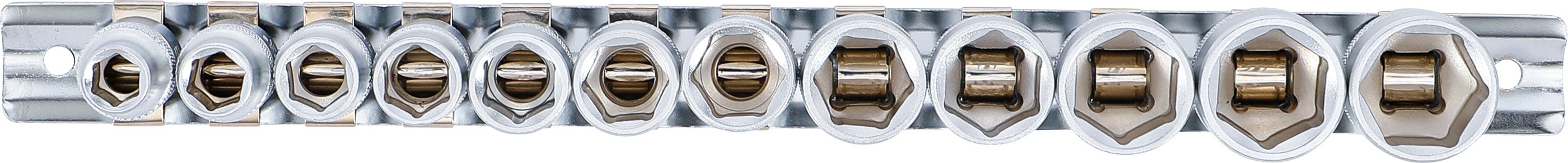 BGS Steckschlüssel-Einsatz-Satz, Sechskant | Antrieb Innenvierkant 10 mm (3/8") | SW 8 - 19 mm | 12-tlg.