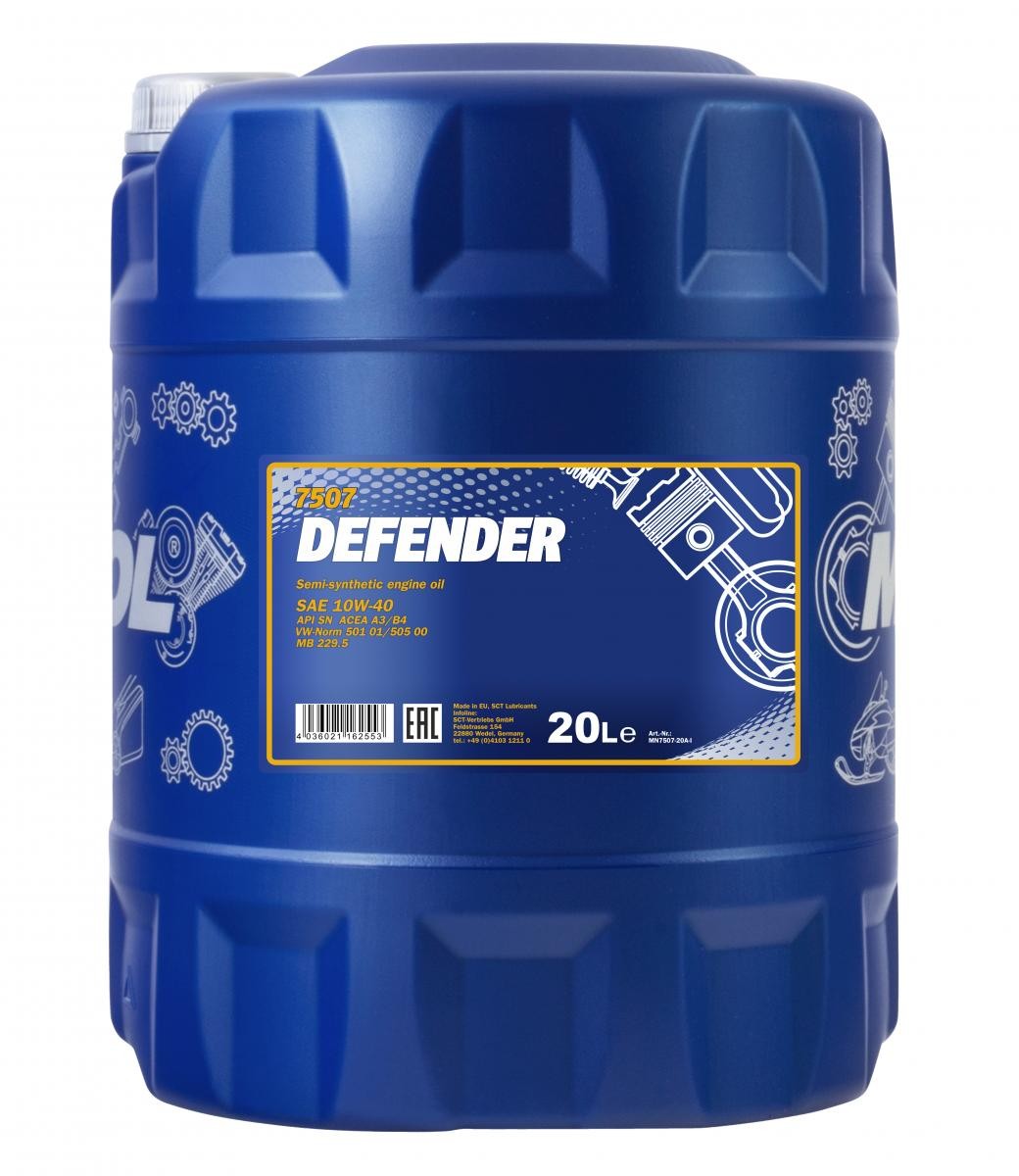 10W-40 Mannol 7507 Defender Motoröl 20 Liter