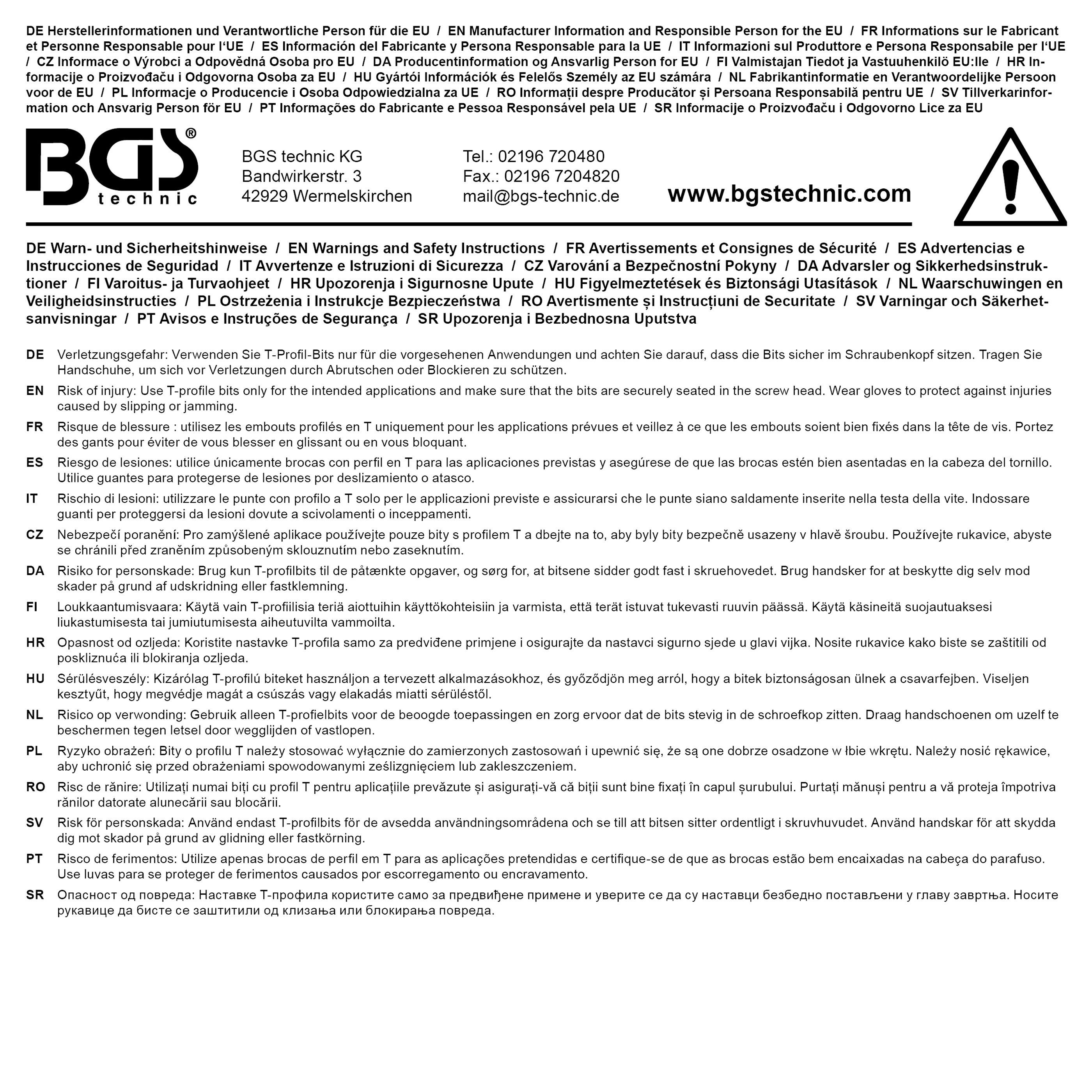 BGS Bit | Länge 30 mm | Antrieb Außensechskant 10 mm (3/8") | T-Profil (für Torx) T40